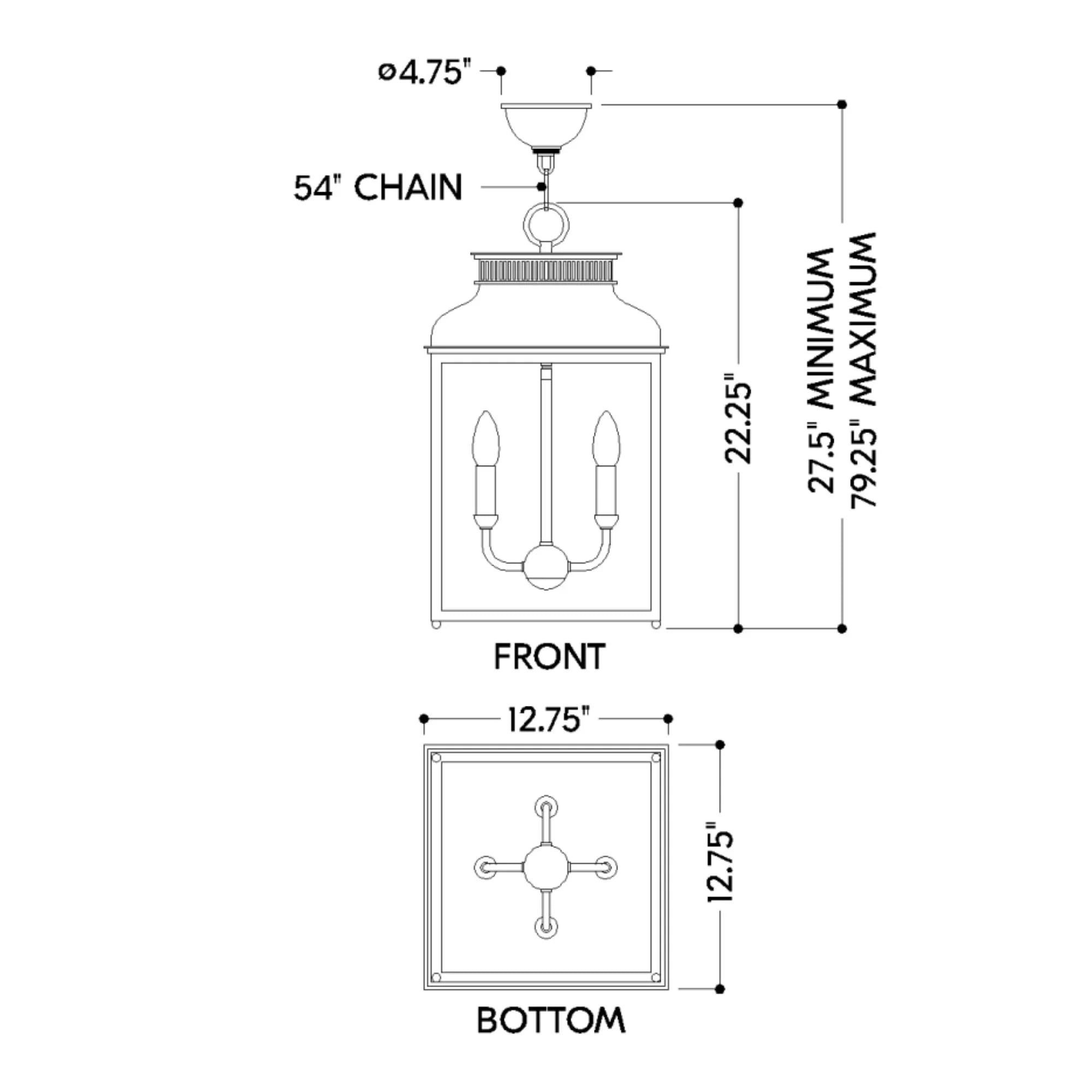 Houghton 22" 4-Light Lantern, Aged Brass/Off-White Finish