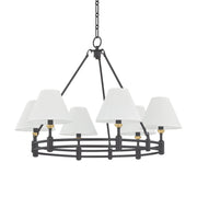 Howard 33" 6-Light Chandelier, Aged Brass/Distressed Bronze Finish