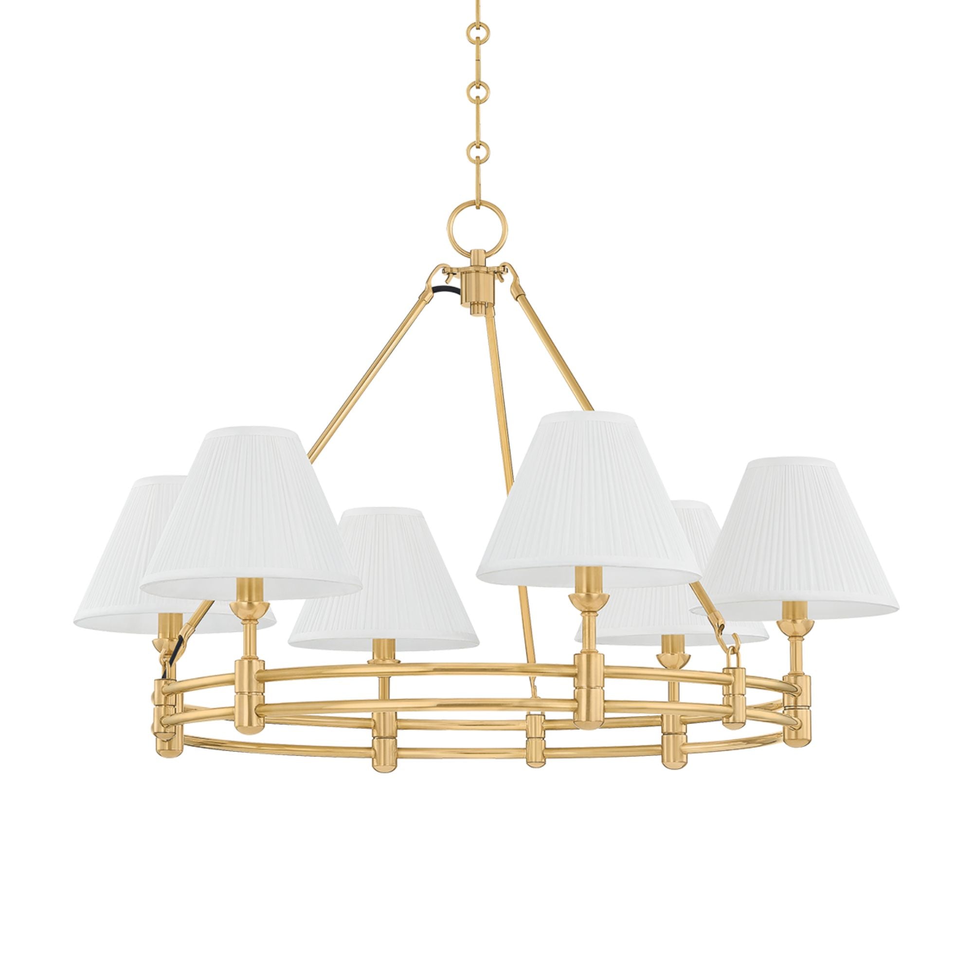 Howard 33" 6-Light Chandelier, Aged Brass Finish