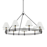 Howard 50" 9-Light Chandelier, Aged Brass/Distressed Bronze Finish
