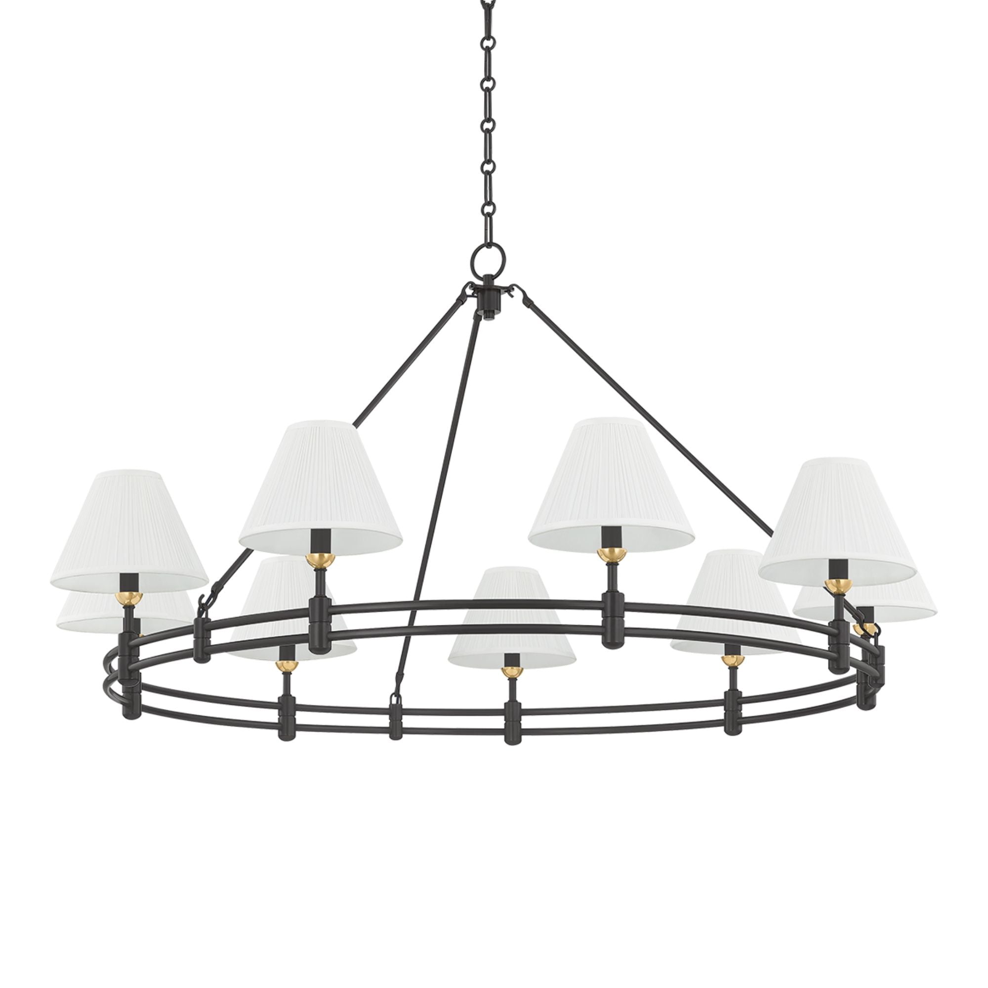Howard 50" 9-Light Chandelier, Aged Brass/Distressed Bronze Finish