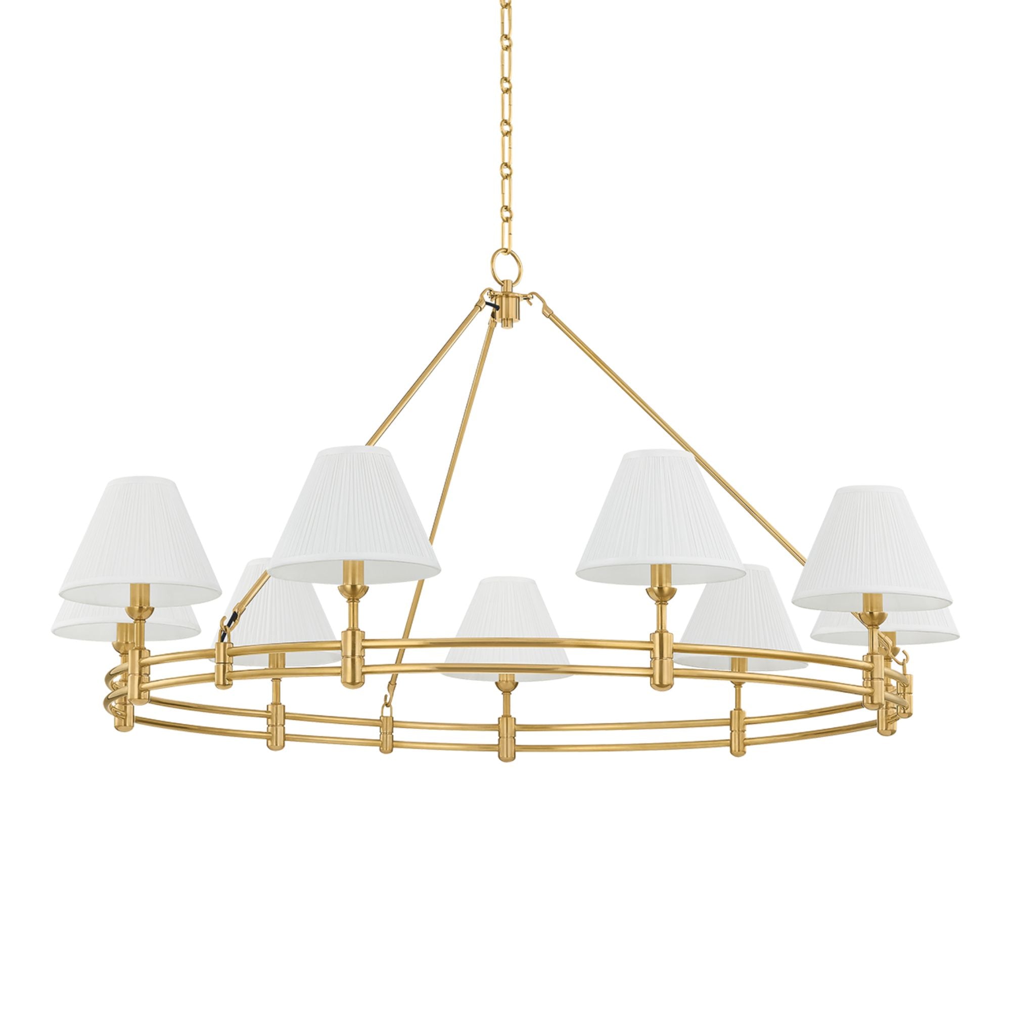 Howard 50" 9-Light Chandelier, Aged Brass Finish