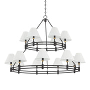 Howard 50" 15-Light Chandelier, Aged Brass/Distressed Bronze Finish