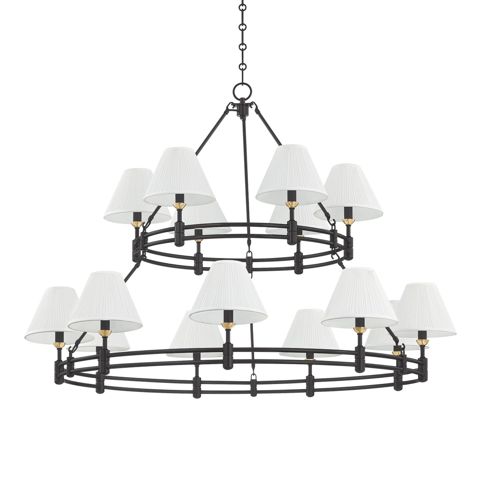 Howard 50" 15-Light Chandelier, Aged Brass/Distressed Bronze Finish
