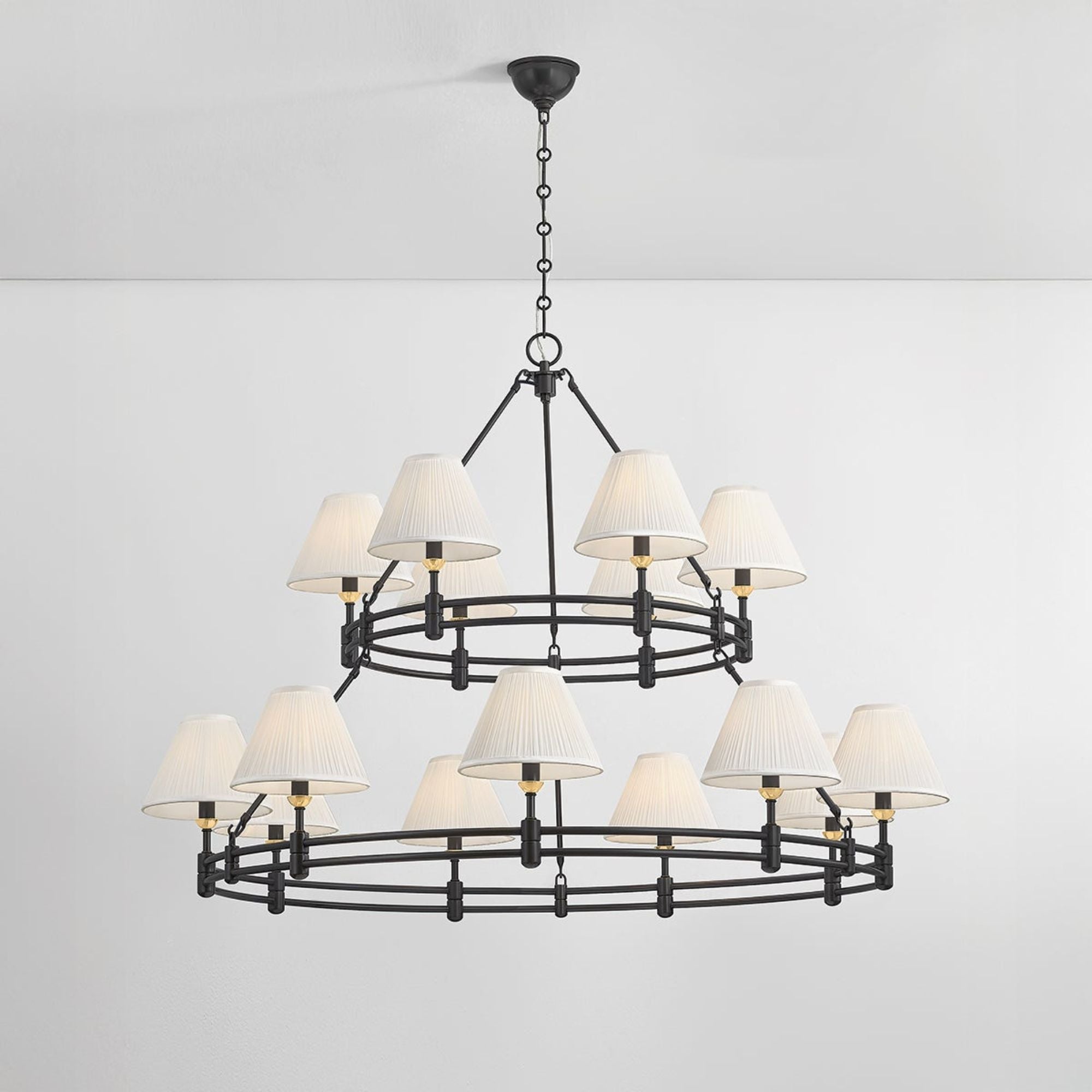 Howard 50" 15-Light Chandelier, Aged Brass/Distressed Bronze Finish