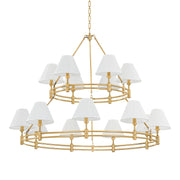 Howard 50" 15-Light Chandelier, Aged Brass Finish