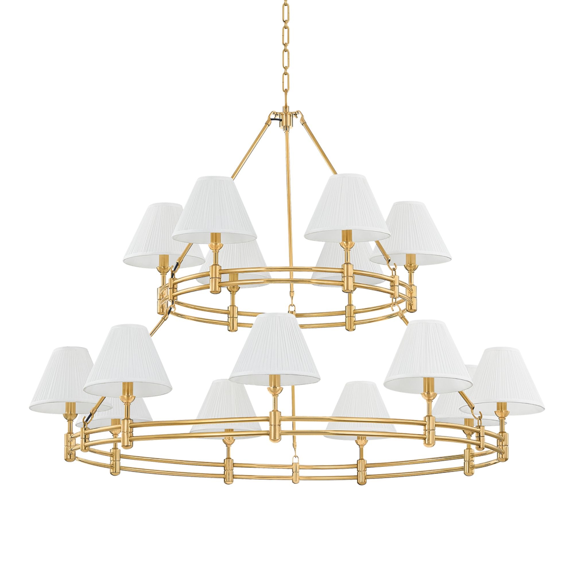 Howard 50" 15-Light Chandelier, Aged Brass Finish