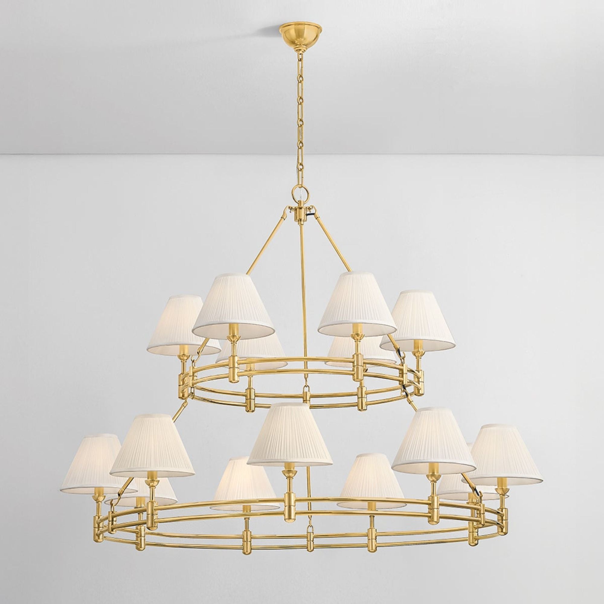 Howard 50" 15-Light Chandelier, Aged Brass Finish