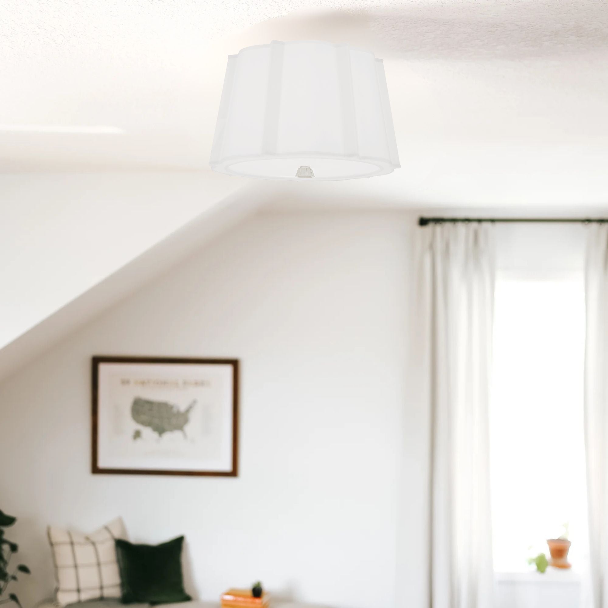 Humphrey 17 in. 2 lights Semi flush Mount Light Polished Nickel finish