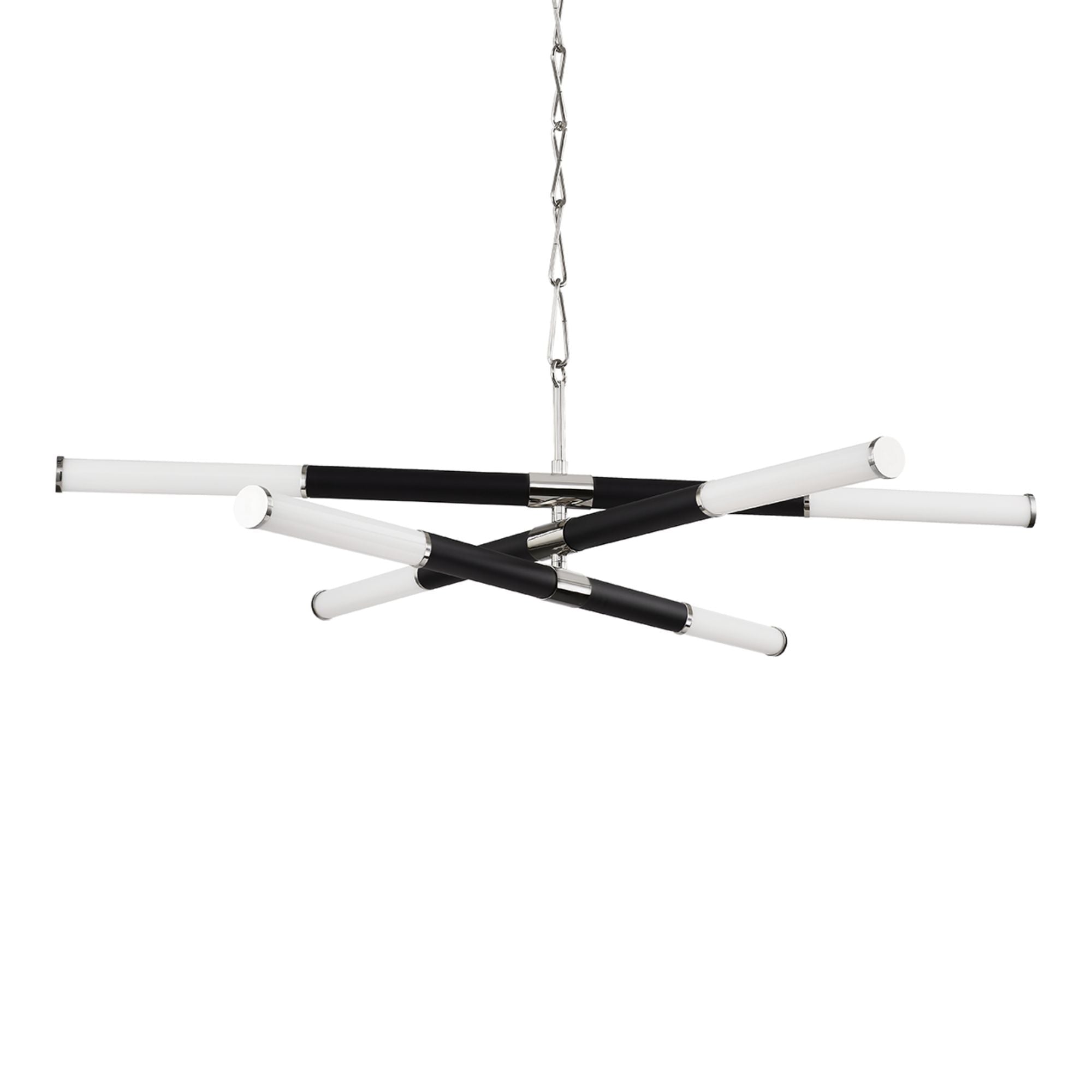 Huntington 60" LED Chandelier, Polished Nickel/Black Finish