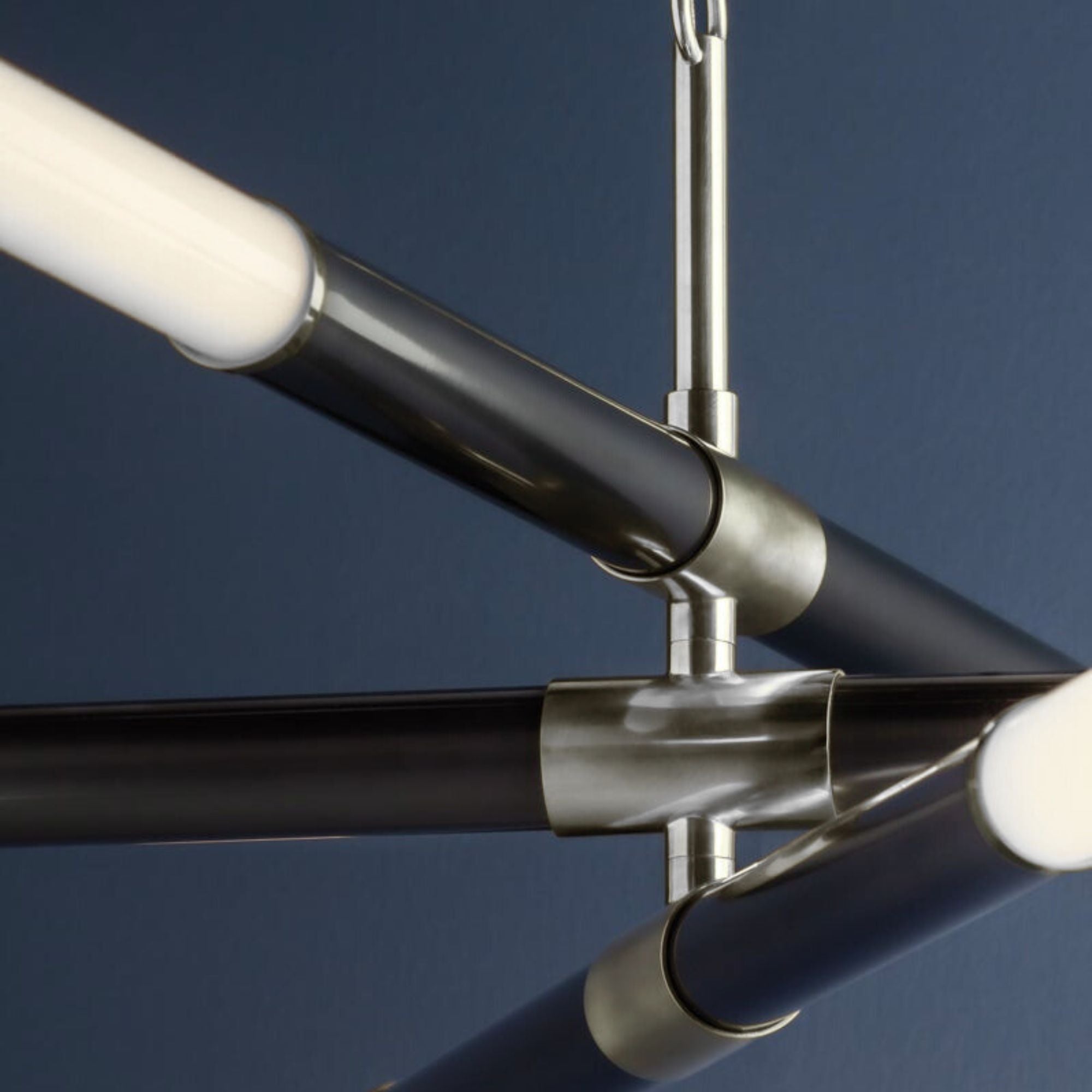 Huntington 60" LED Chandelier, Polished Nickel/Black Finish