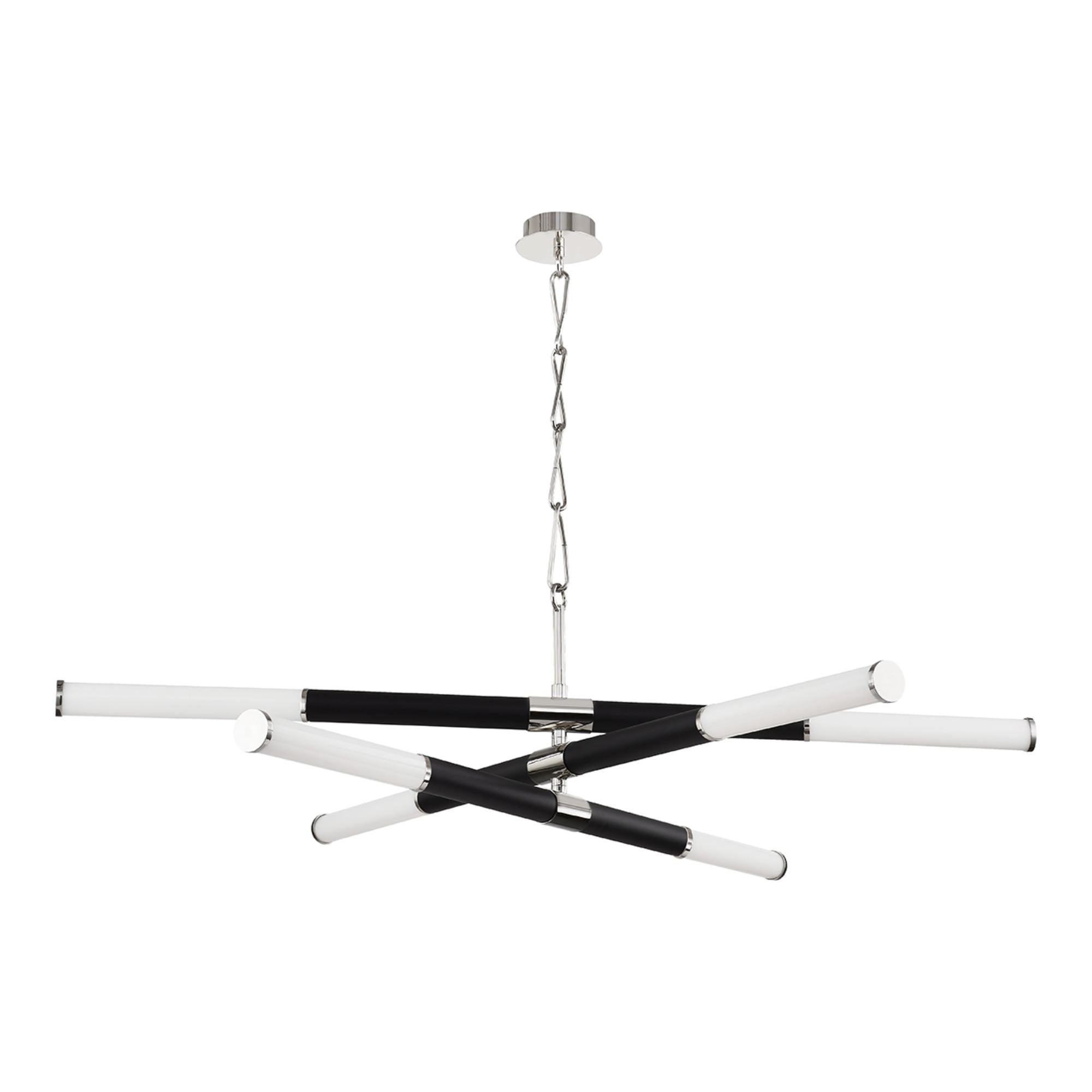 Huntington 60" LED Chandelier, Polished Nickel/Black Finish