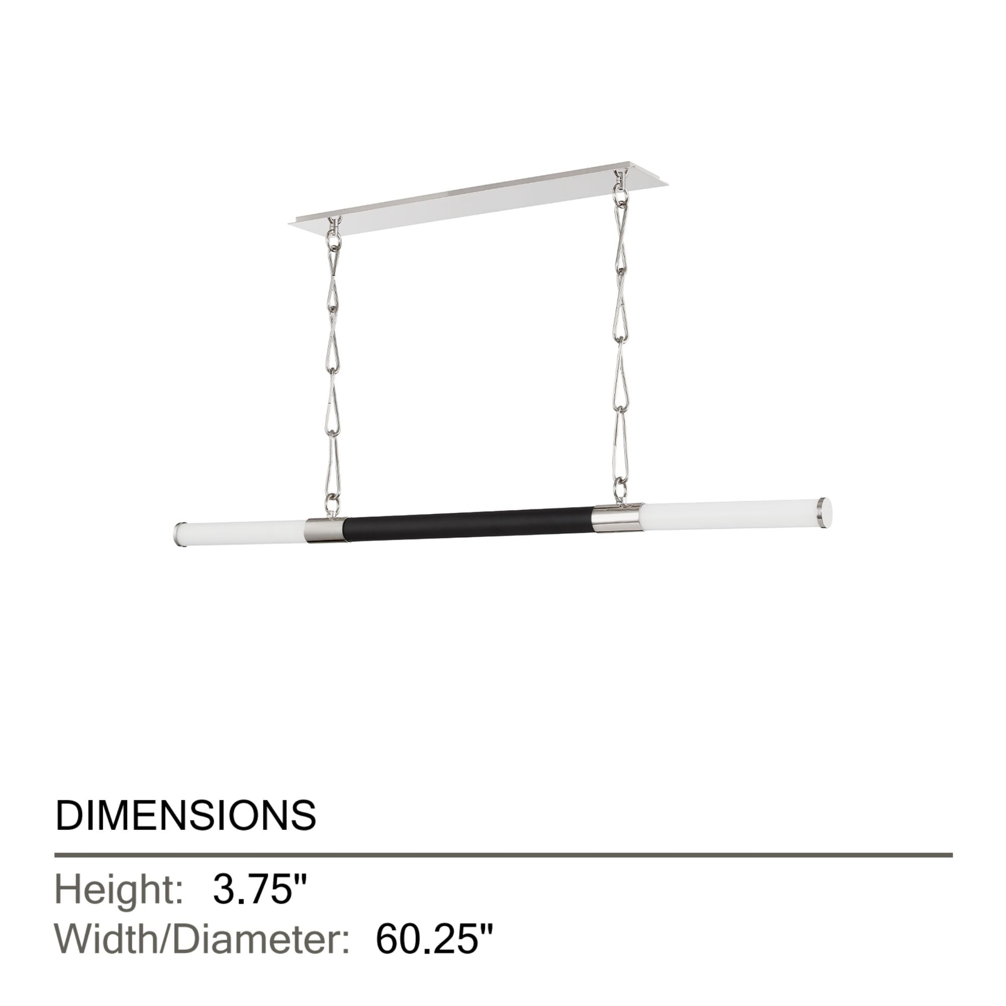 Huntington 60" LED Island Pendant, Polished Nickel/Black Finish