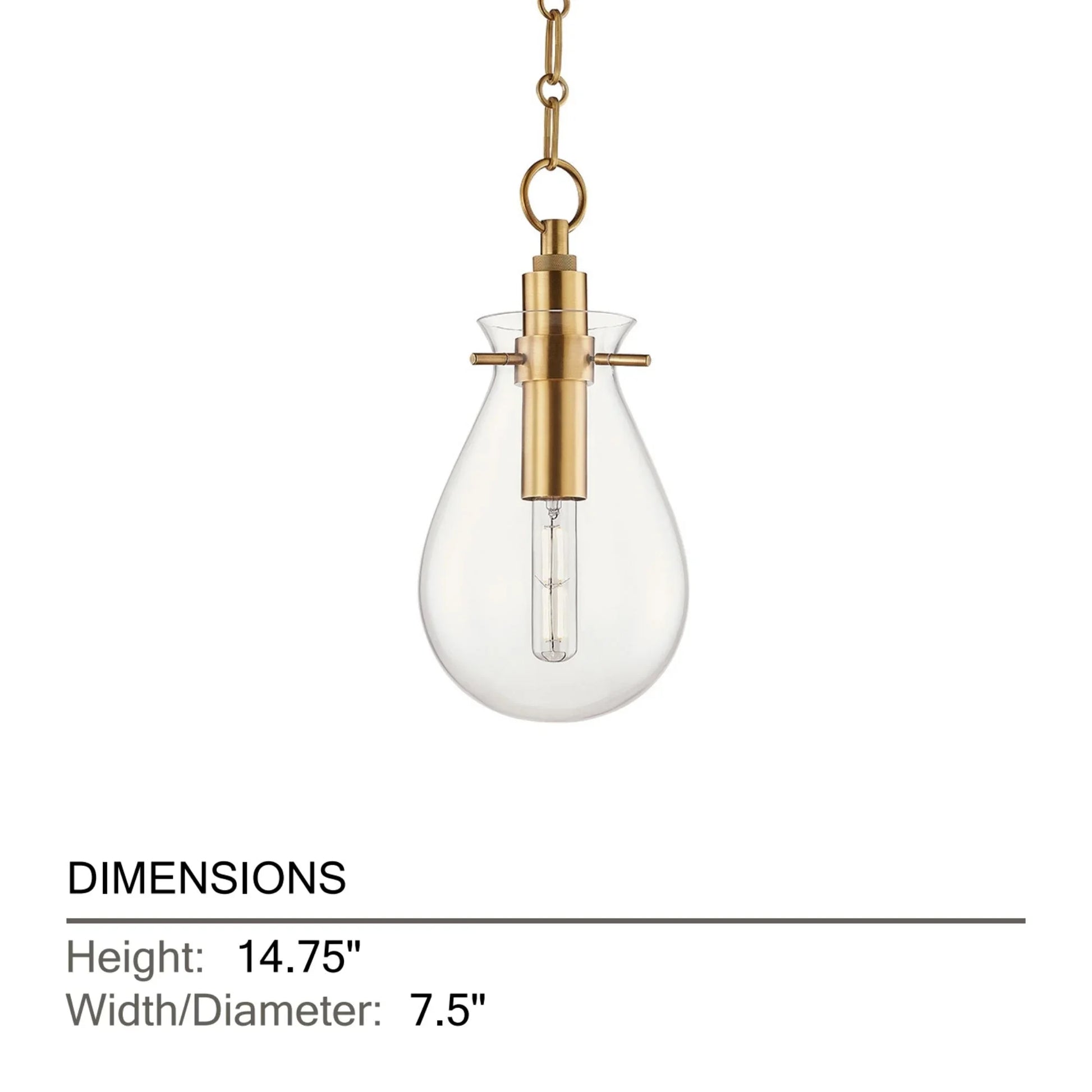 Hudson Valley Lighting - Ivy 15" Pendant, Aged Brass Finish | Bees Lighting