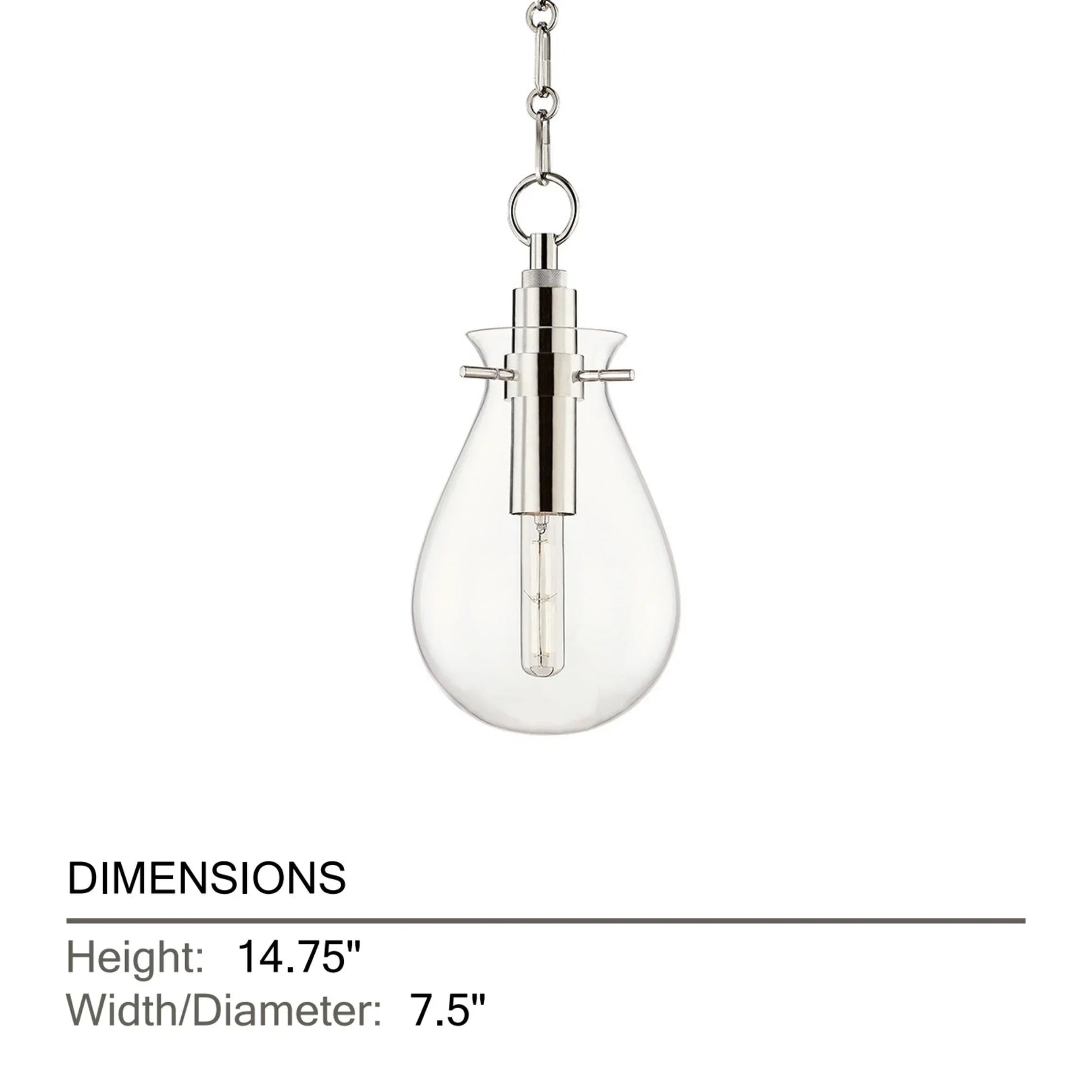 Hudson Valley Lighting - Ivy 15" Pendant, Polished Nickel Finish | Bees Lighting