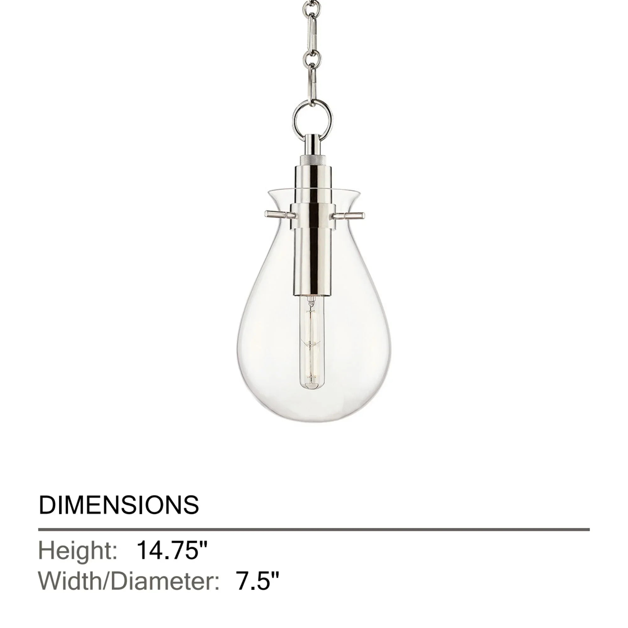 Hudson Valley Lighting - Ivy 15" Pendant, Polished Nickel Finish | Bees Lighting