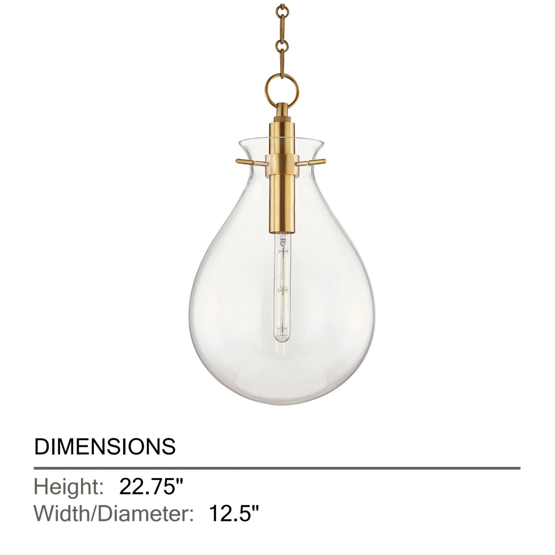 Hudson Valley Lighting - Ivy 23" Pendant, Aged Brass Finish | Bees Lighting
