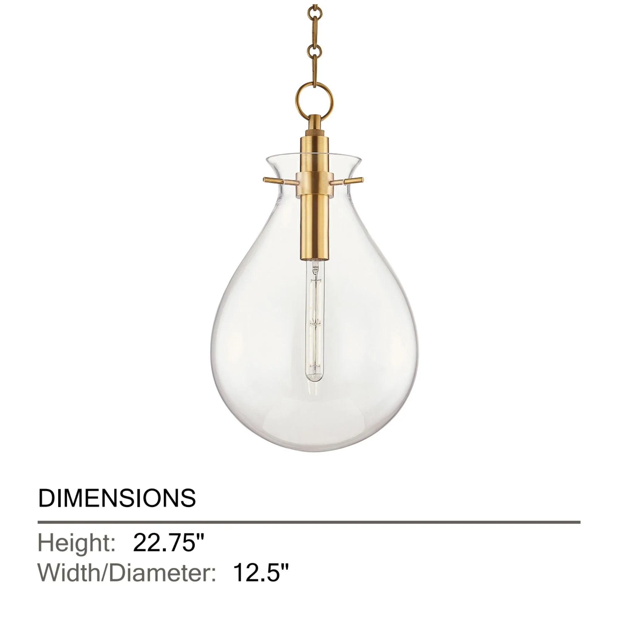 Hudson Valley Lighting - Ivy 23" Pendant, Aged Brass Finish | Bees Lighting