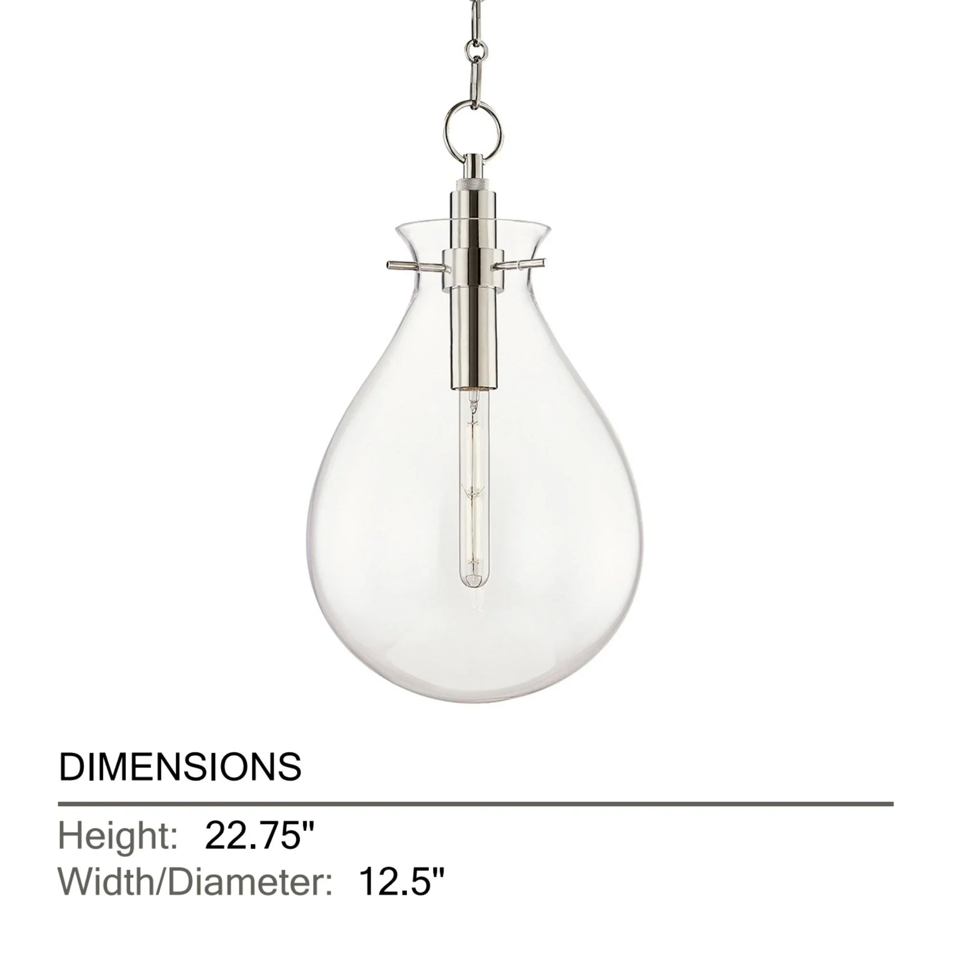 Hudson Valley Lighting - Ivy 23" Pendant, Polished Nickel Finish | Bees Lighting