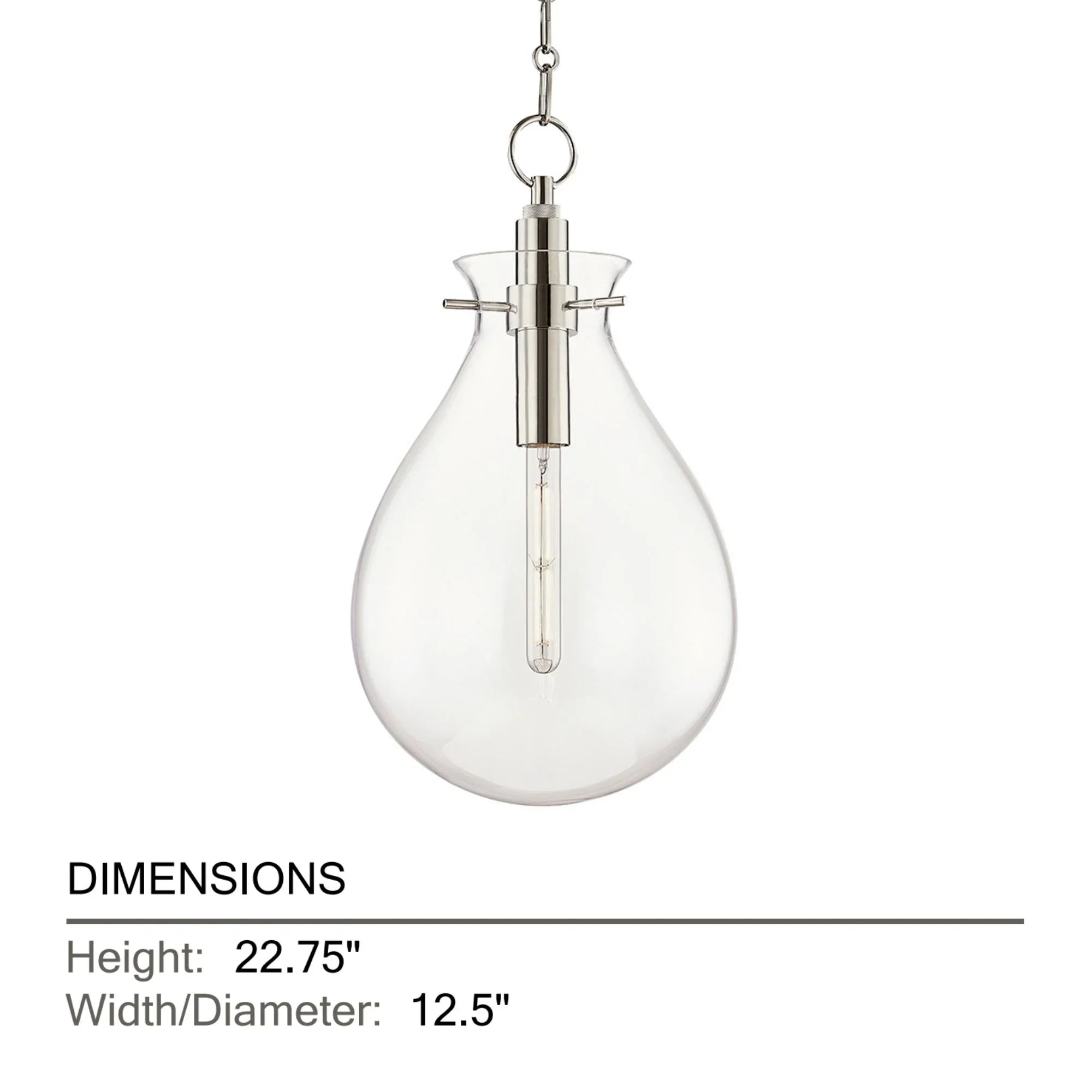 Hudson Valley Lighting - Ivy 23" Pendant, Polished Nickel Finish | Bees Lighting