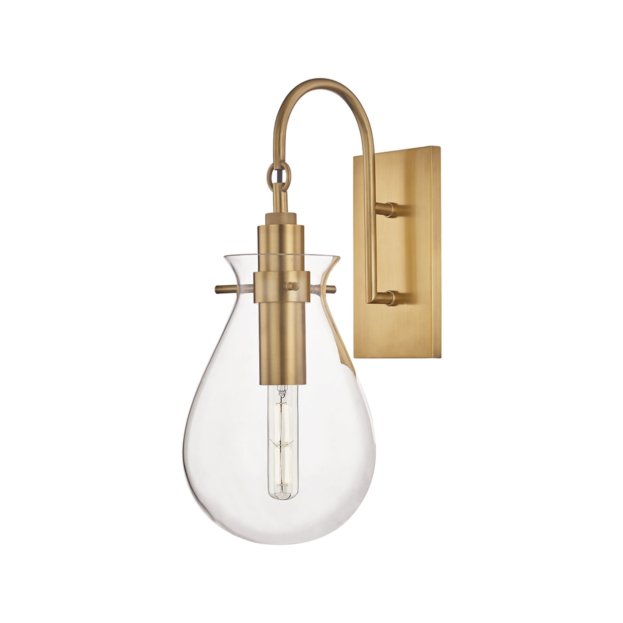 Ivy 18" Wall Sconce, Aged Brass Finish
