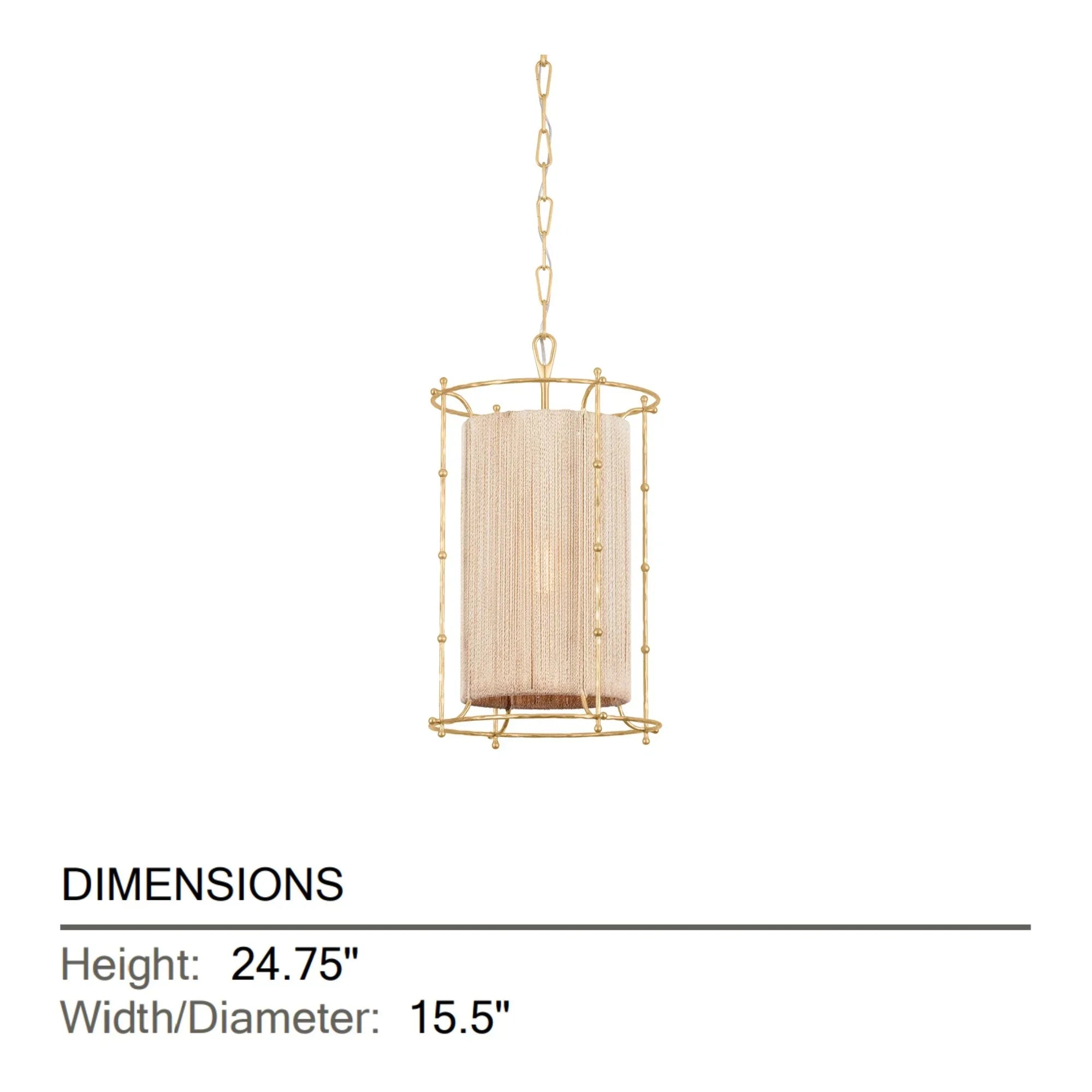 Hudson Valley 8015-VGL Jones Point Pendant | Vintage Gold Leaf