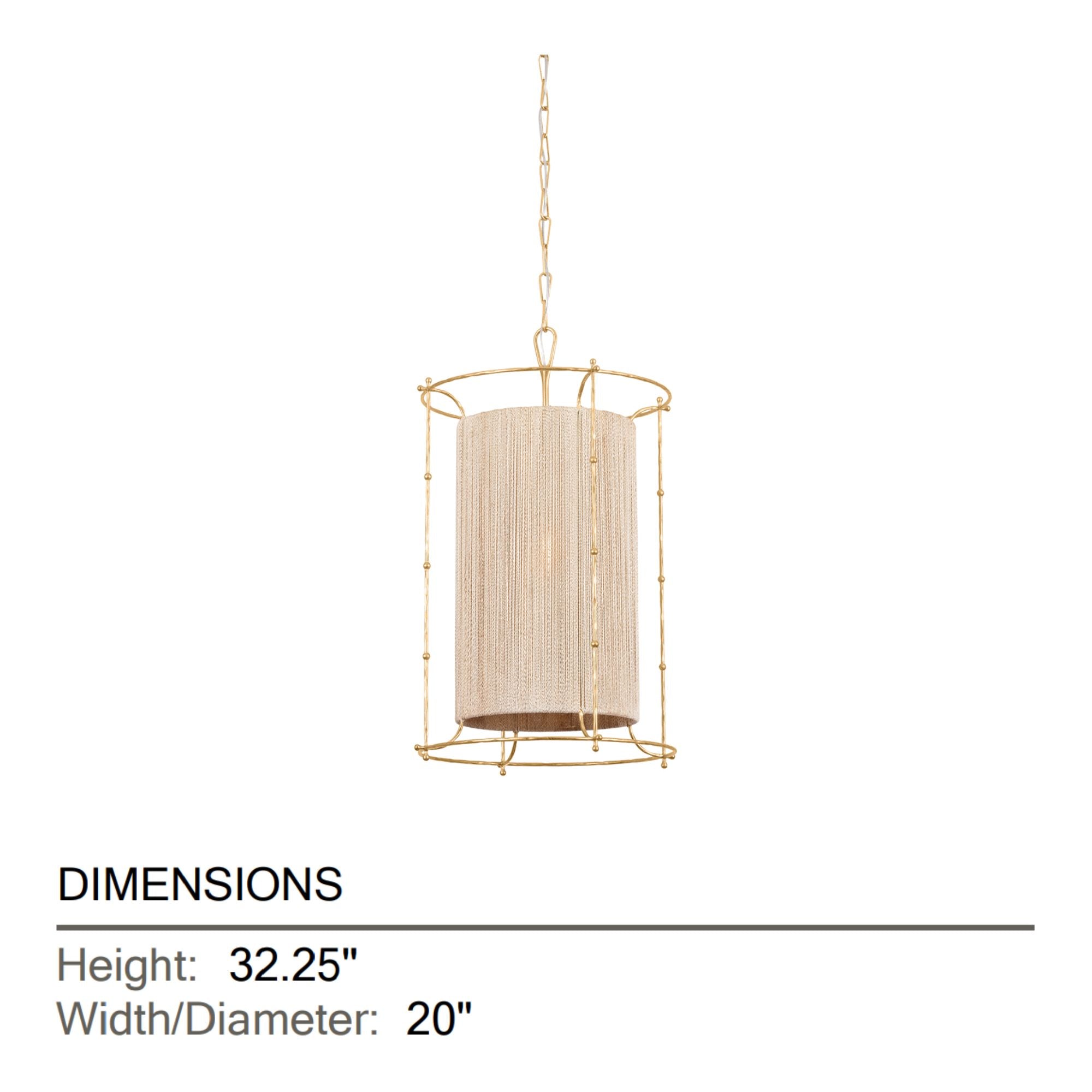 Jones Point 32" Lantern, Vintage Gold Leaf Finish