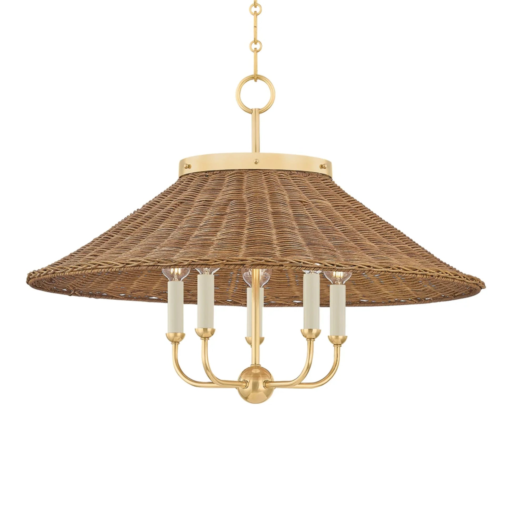 Hudson Valley Lighting - Kensington 28" 5-Light Chandelier, Aged Brass Finish | Bees Lighting