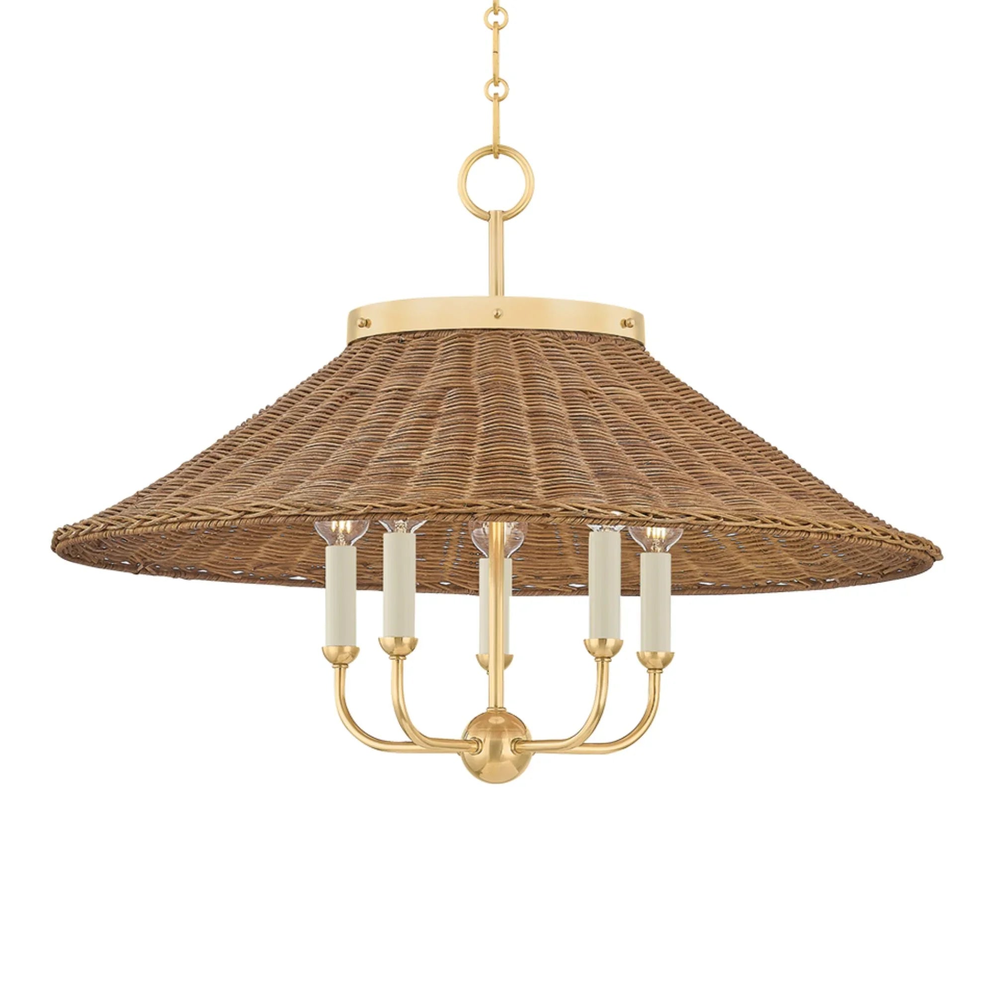 Hudson Valley Lighting - Kensington 28" 5-Light Chandelier, Aged Brass Finish | Bees Lighting