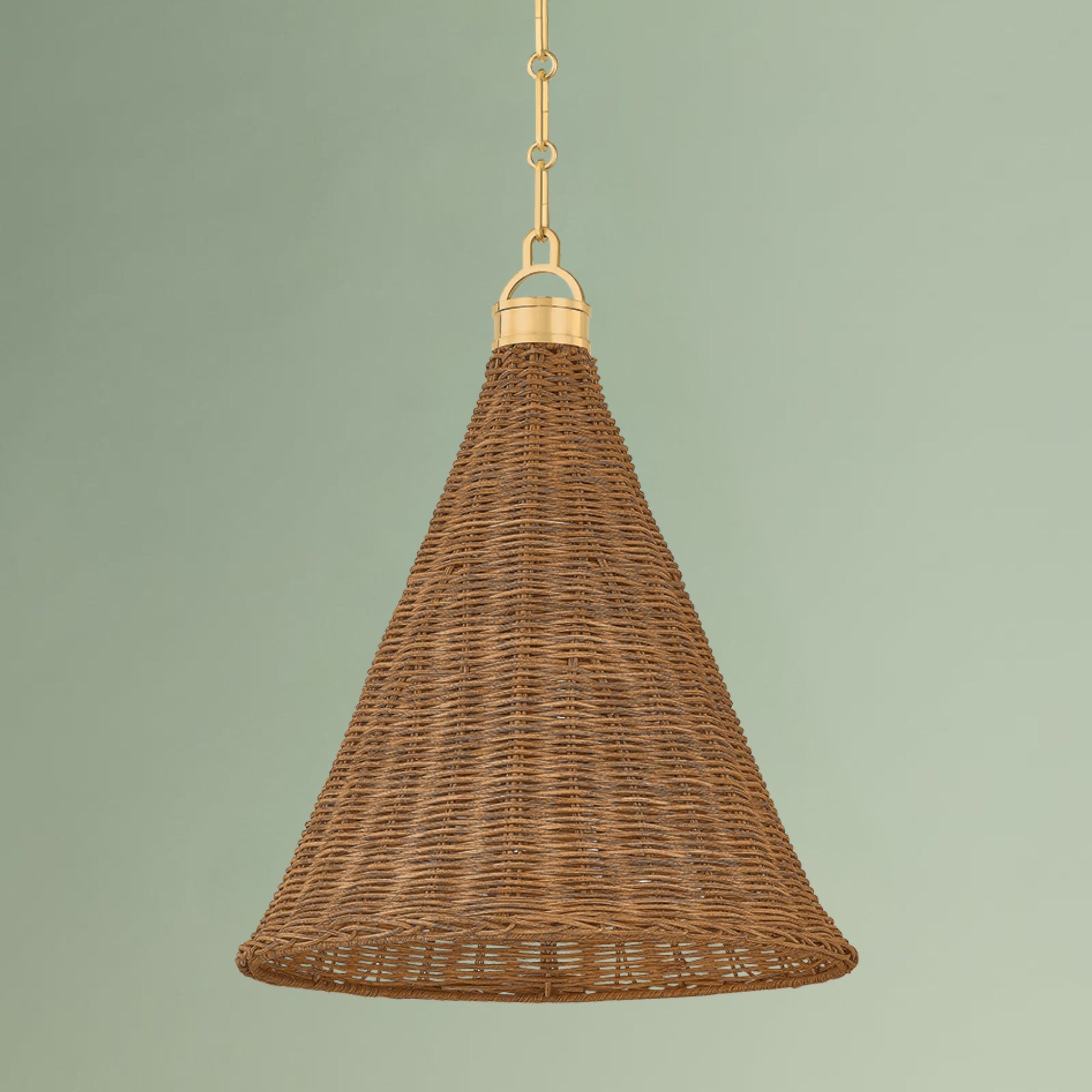 Kensington 19" Pendant, Aged Brass Finish