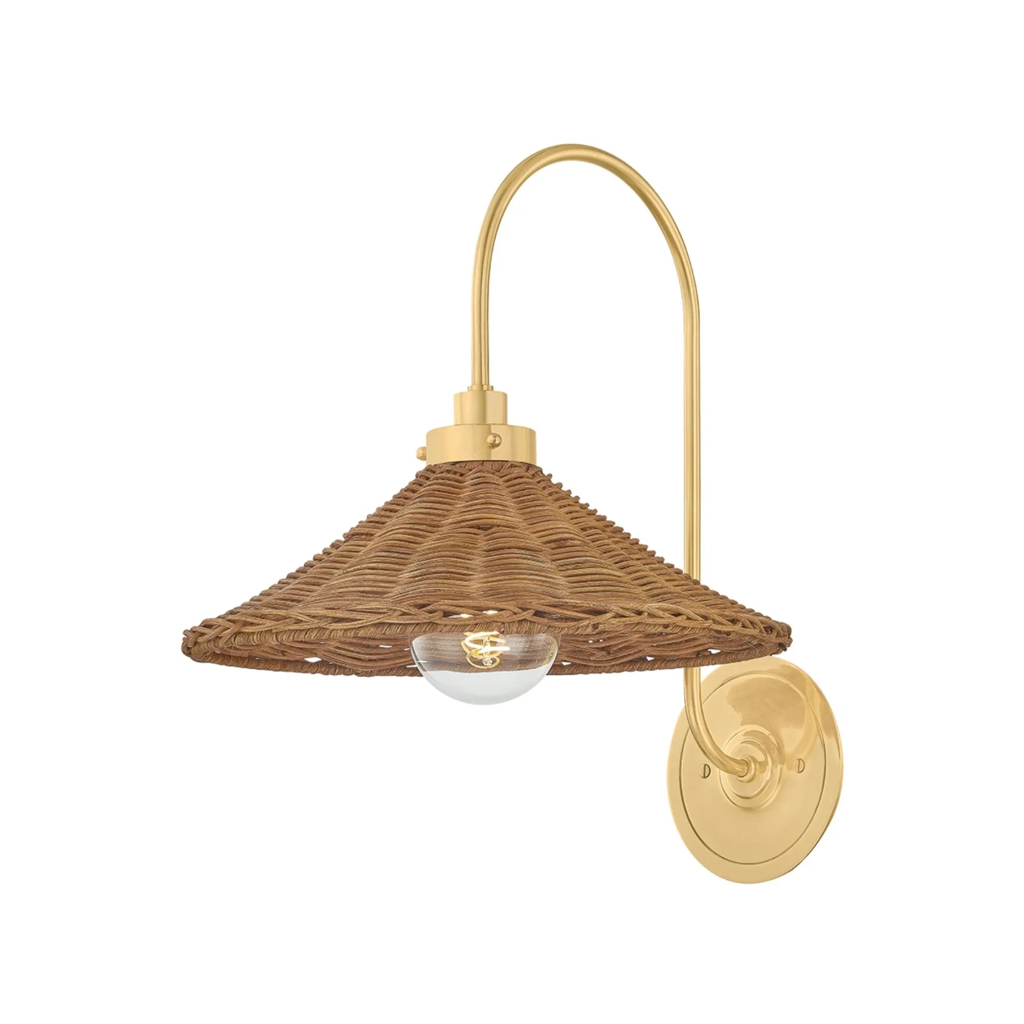 Kensington 16" Wall Sconce, Aged Brass Finish