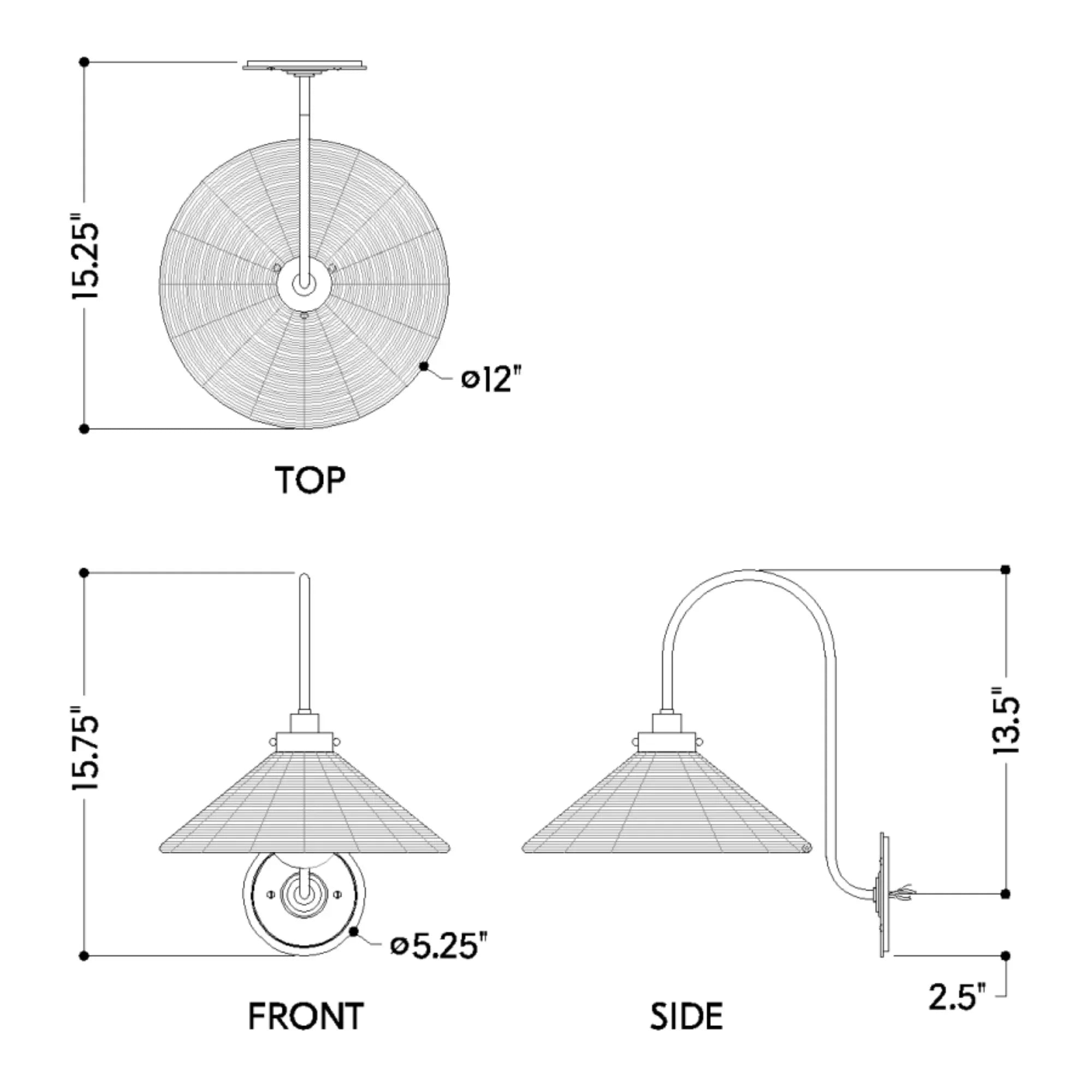 Kensington 16" Wall Sconce, Aged Brass Finish