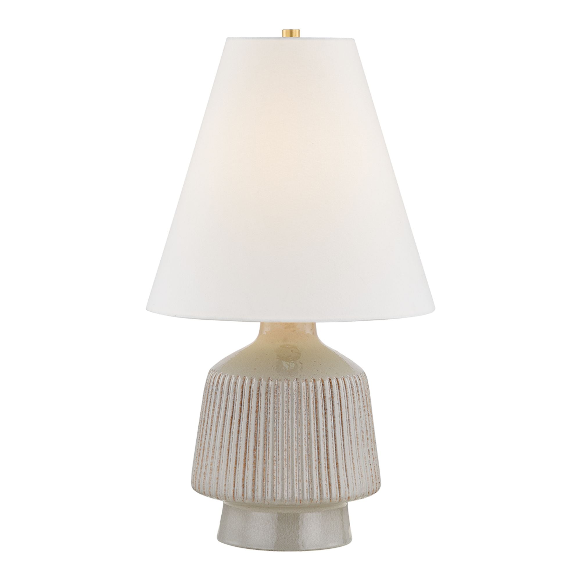 King 28" Table Lamp, Aged Brass/Ceramic Coccon Finish