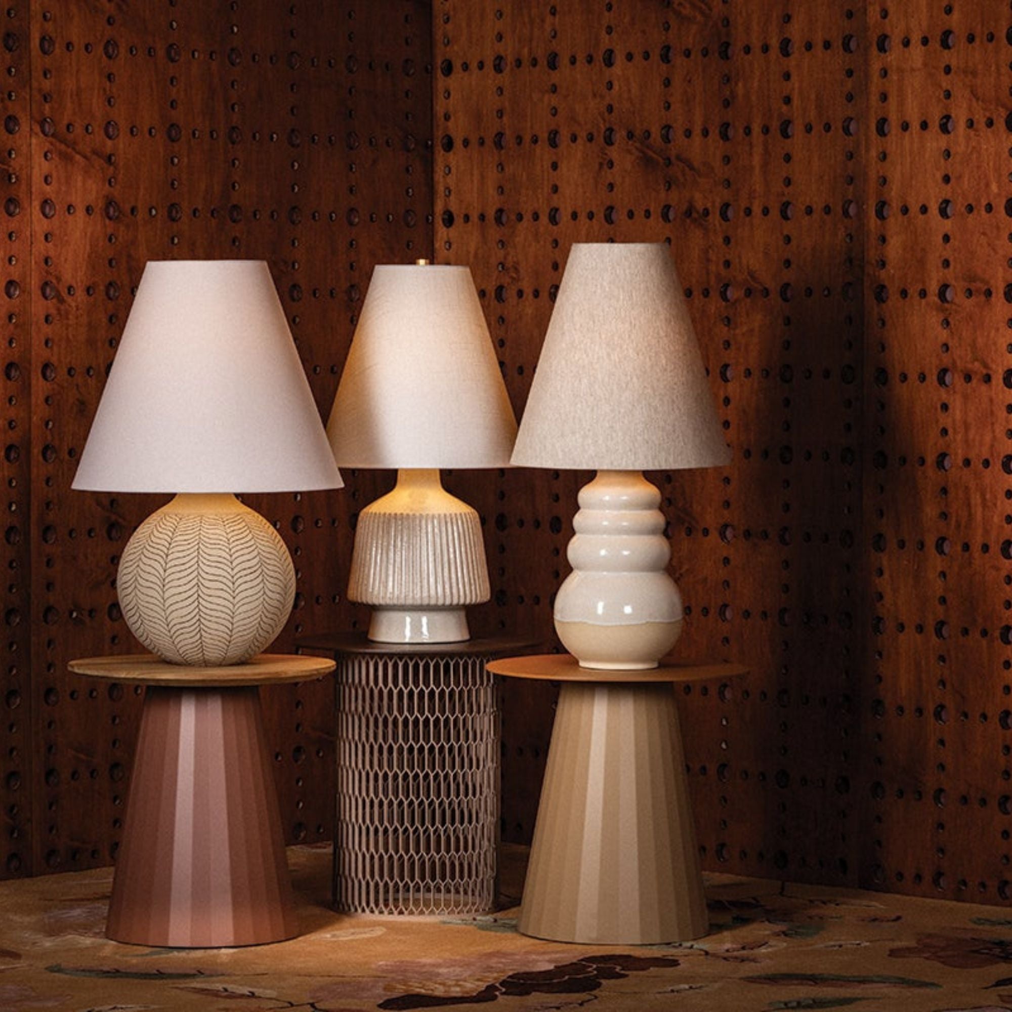 King 28" Table Lamp, Aged Brass/Ceramic Coccon Finish