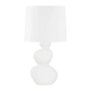 Kingsley 28" Table Lamp, Aged Brass/Ceramic Satin White Finish