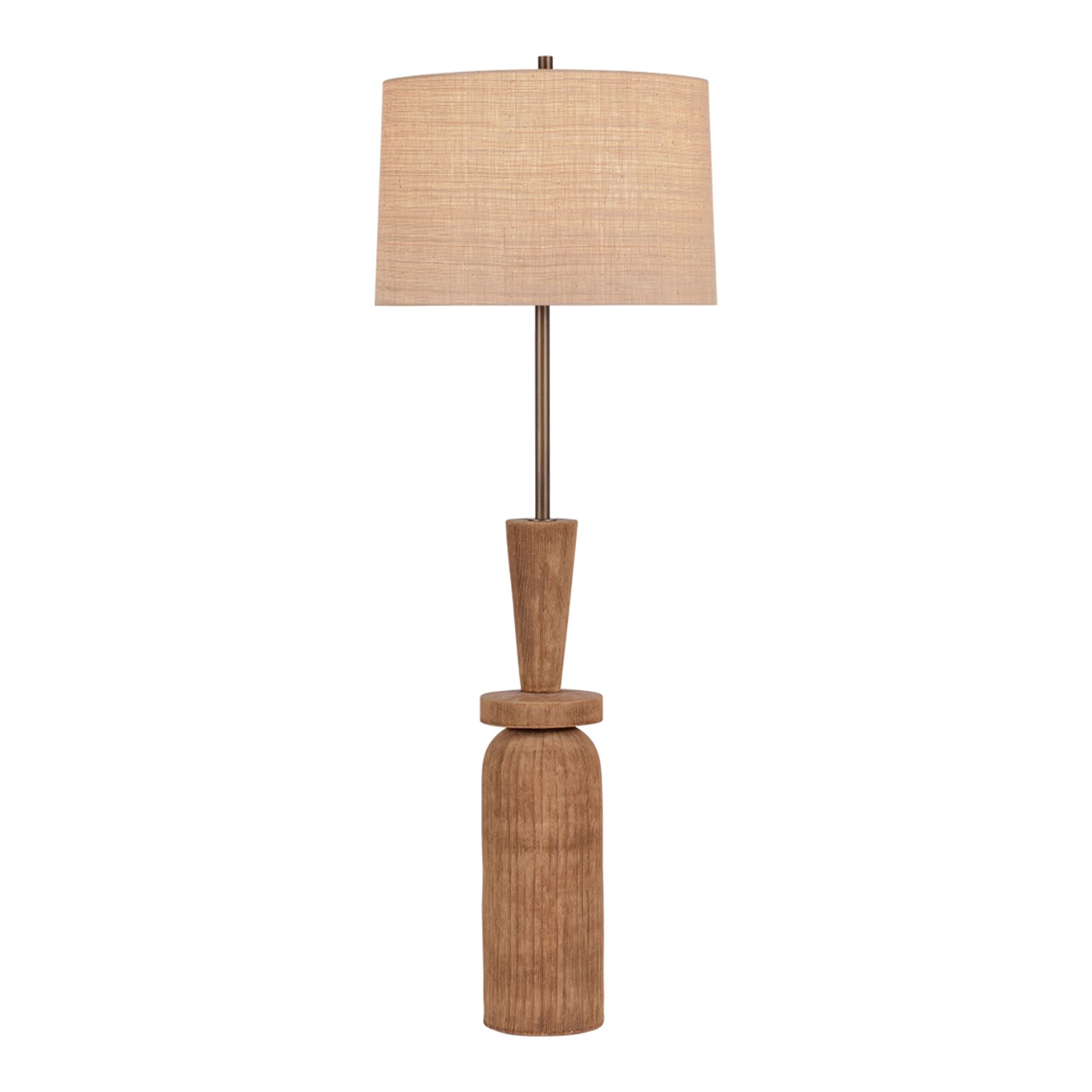 Kinloch 64" Floor Lamp, Bronze Leaf/Ceramic Ash Brown Finish