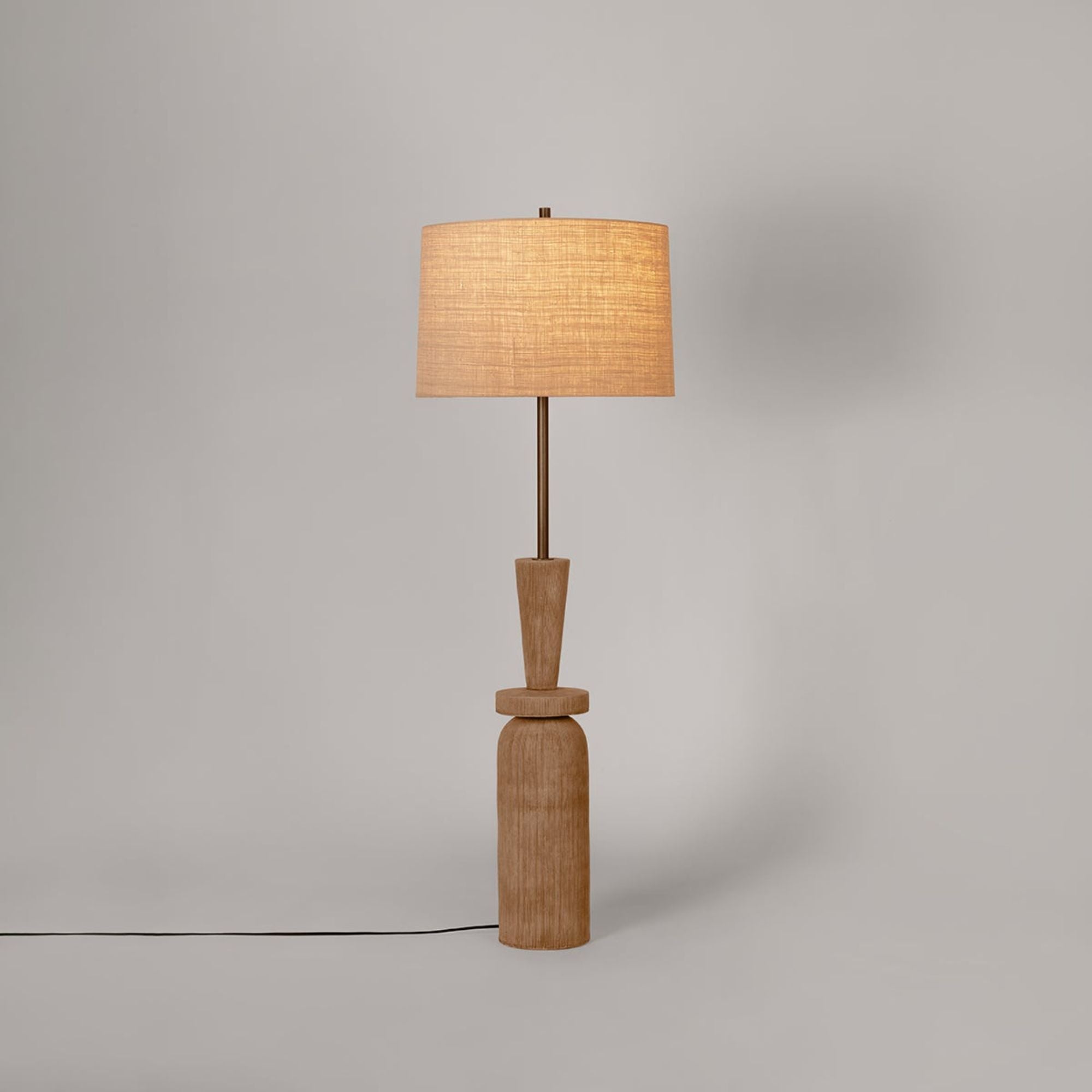 Kinloch 64" Floor Lamp, Bronze Leaf/Ceramic Ash Brown Finish