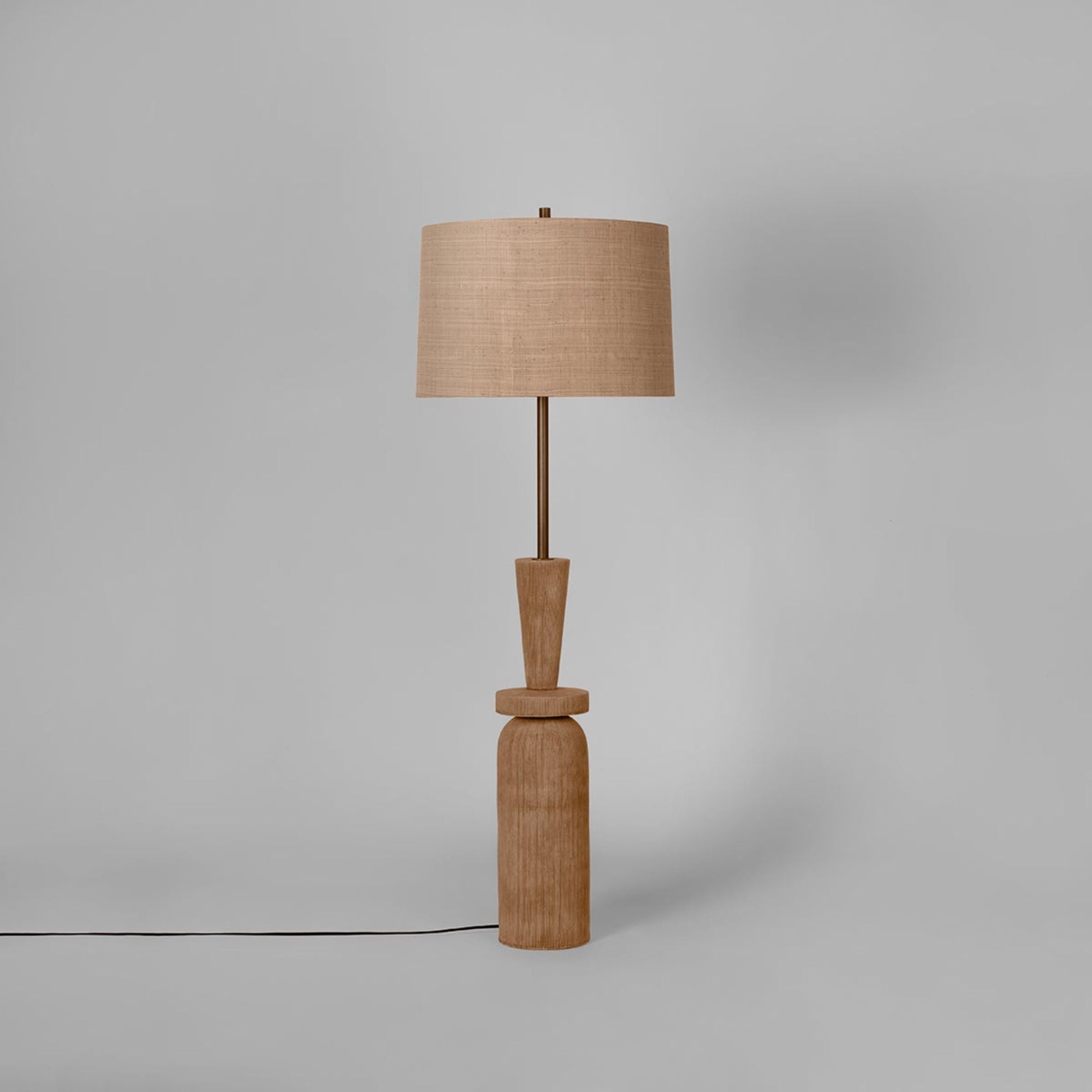 Kinloch 64" Floor Lamp, Bronze Leaf/Ceramic Ash Brown Finish