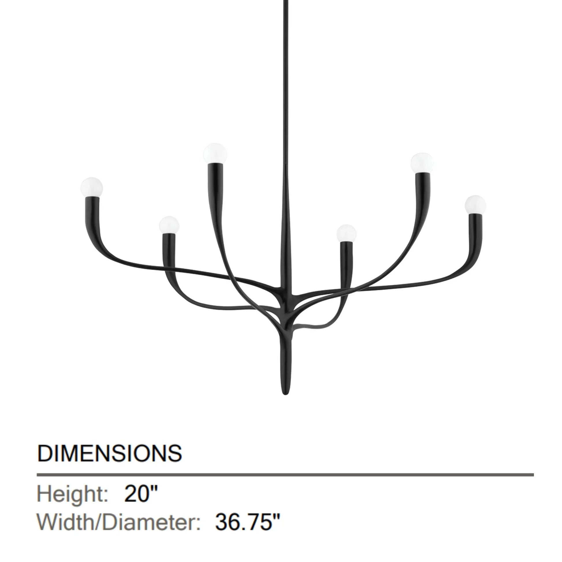 Hudson Valley Lighting - Labra 37" 6-Light Chandelier, Aged Iron Finish | Bees Lighting