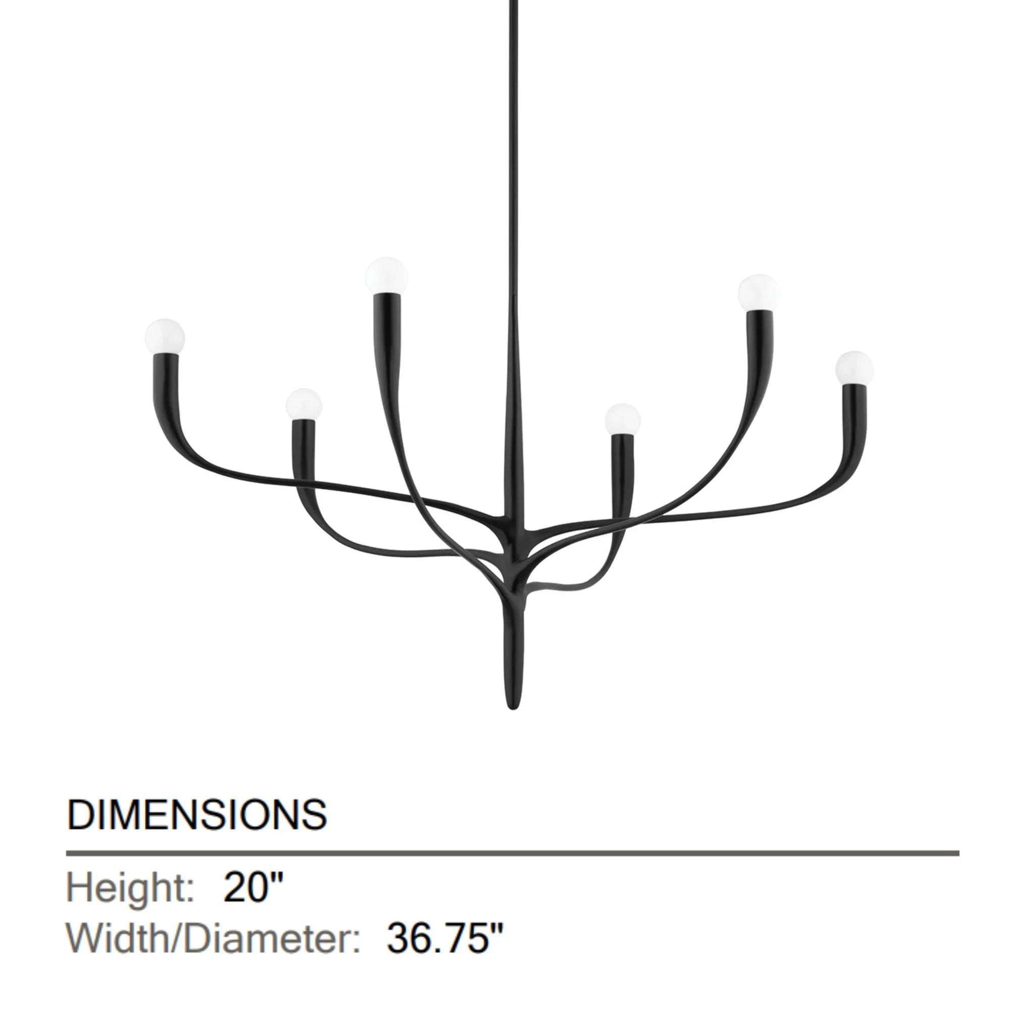 Hudson Valley Lighting - Labra 37" 6-Light Chandelier, Aged Iron Finish | Bees Lighting