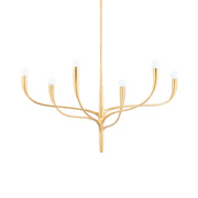 Labra 37" 6-Light Chandelier, Vintage Gold Leaf Finish
