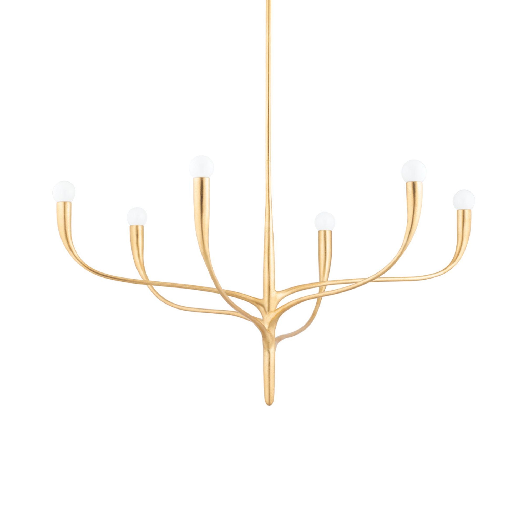 Labra 37" 6-Light Chandelier, Vintage Gold Leaf Finish