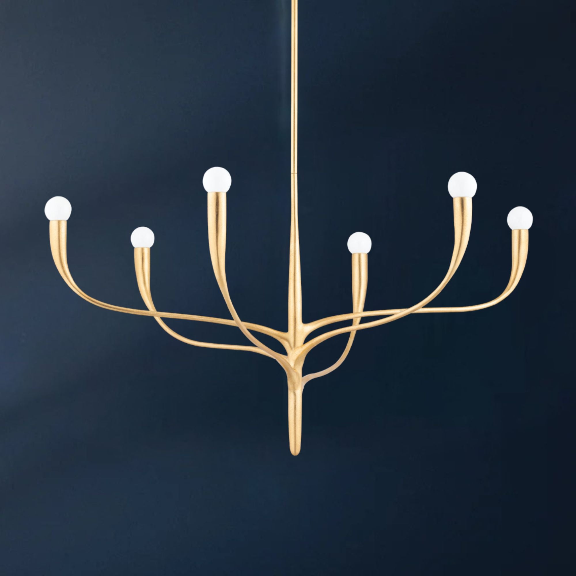 Labra 37" 6-Light Chandelier, Vintage Gold Leaf Finish