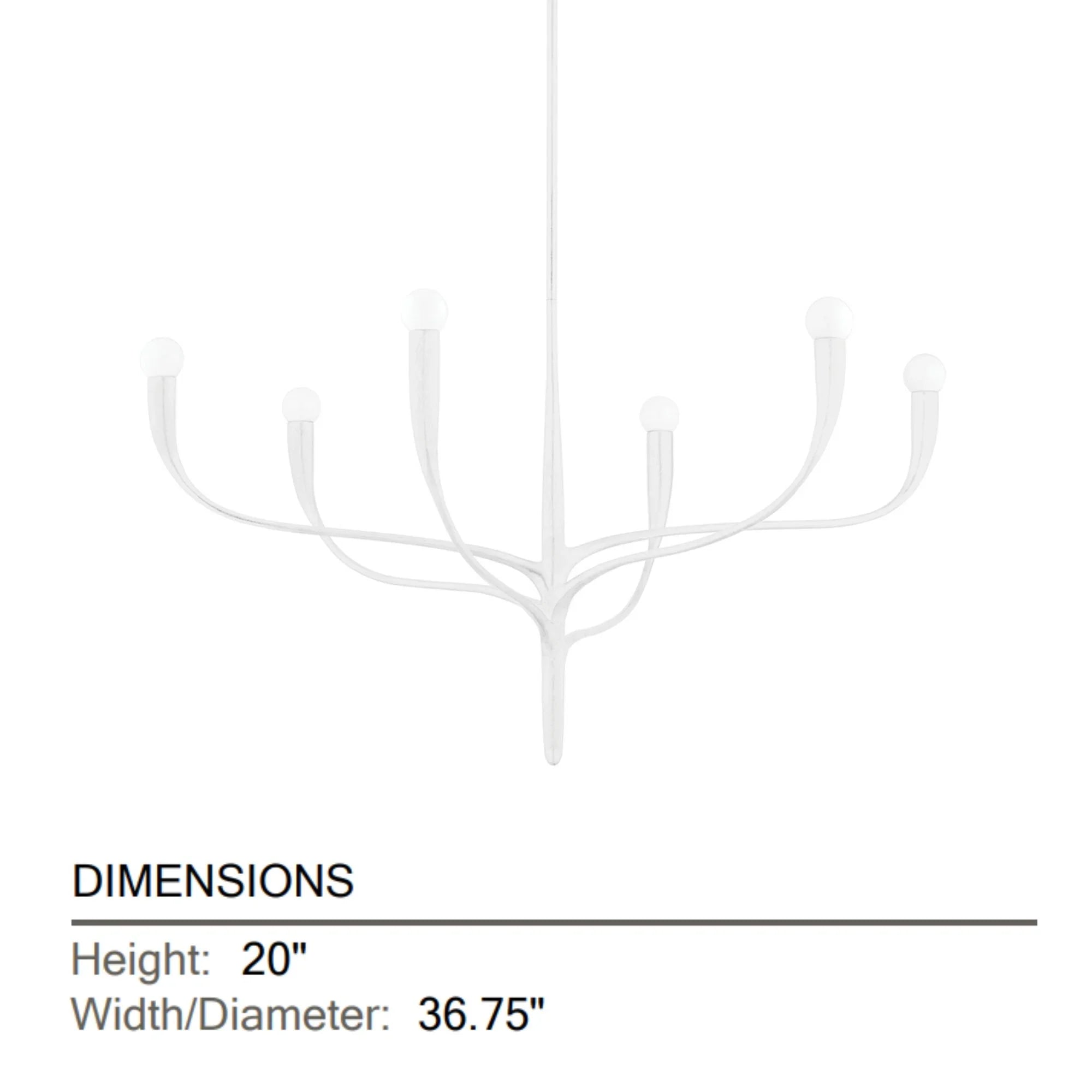 Hudson Valley Lighting - Labra 37" 6-Light Chandelier, White Plaster Finish | Bees Lighting