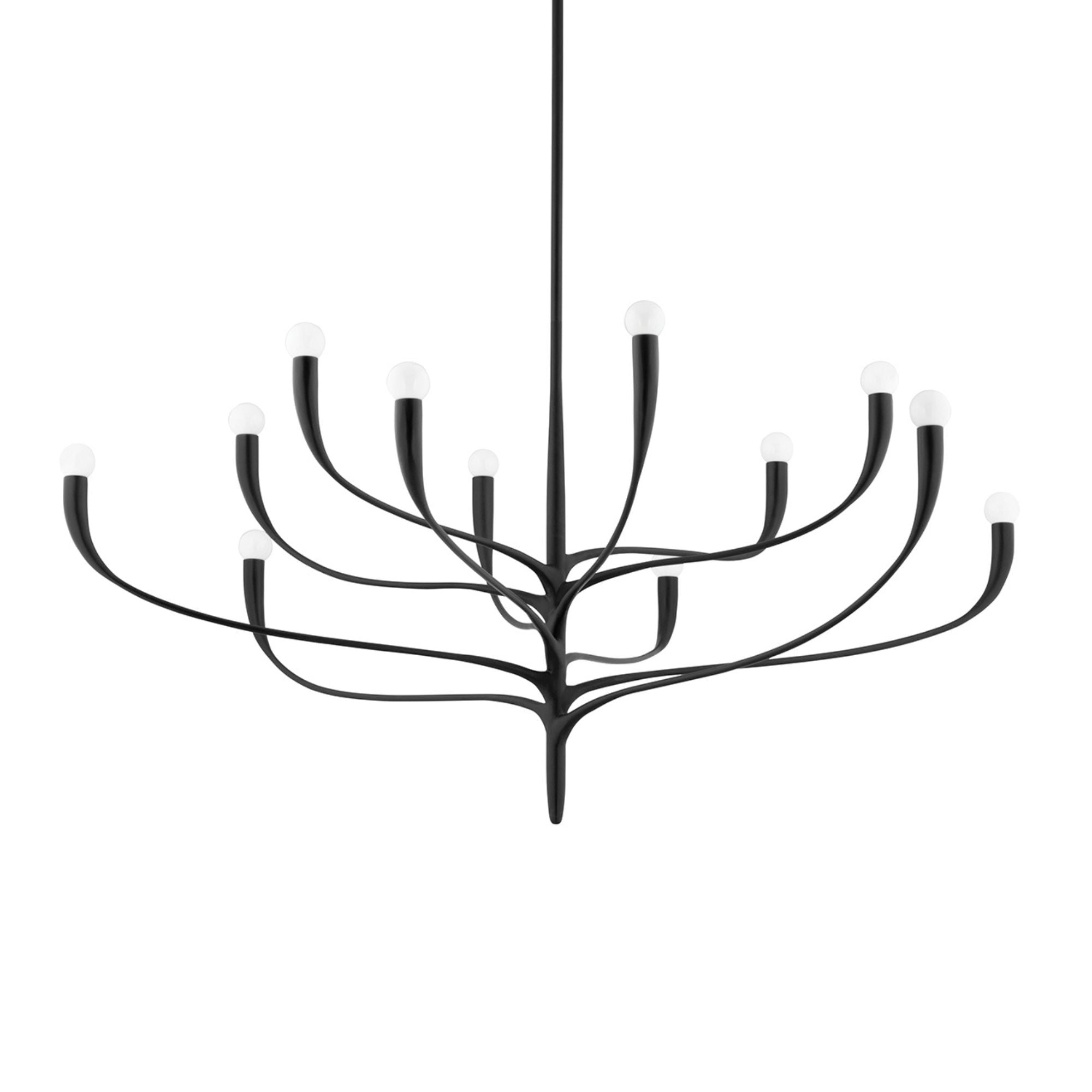 Labra 52" 12-Light Chandelier, Aged Iron Finish