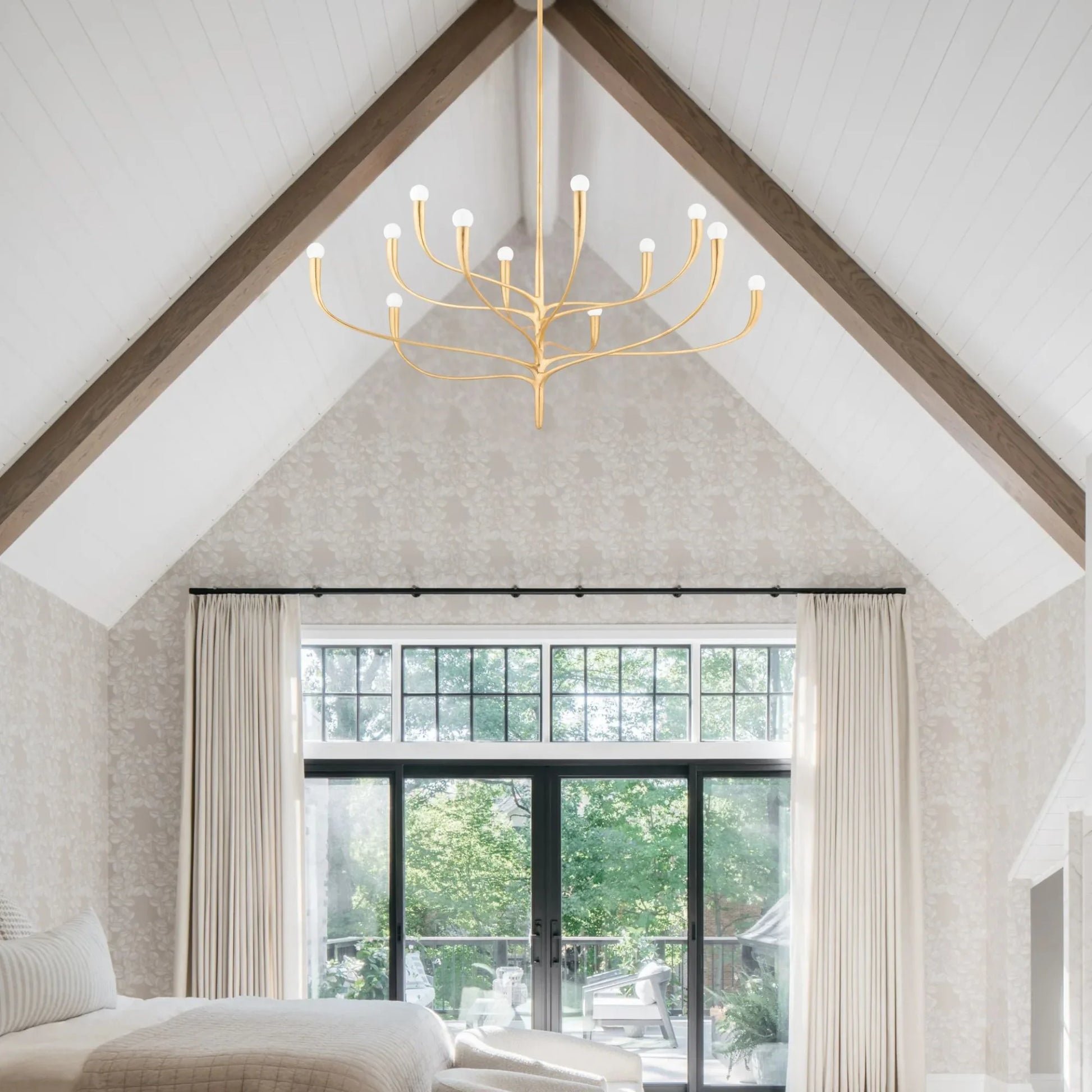 Hudson Valley Lighting - Labra 52" 12-Light Chandelier, Vintage Gold Leaf Finish | Bees Lighting