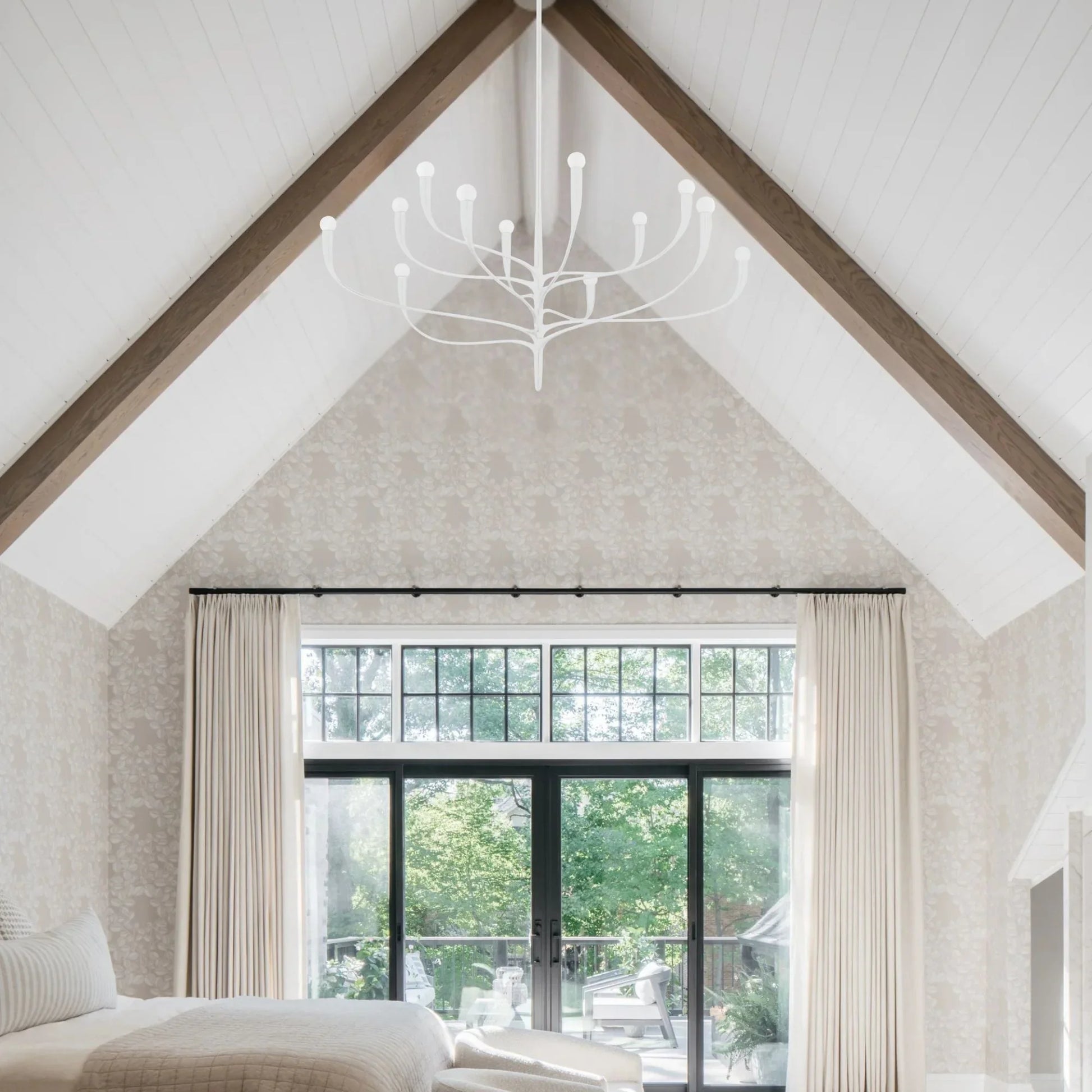 Hudson Valley Lighting - Labra 52" 12-Light Chandelier, White Plaster Finish | Bees Lighting