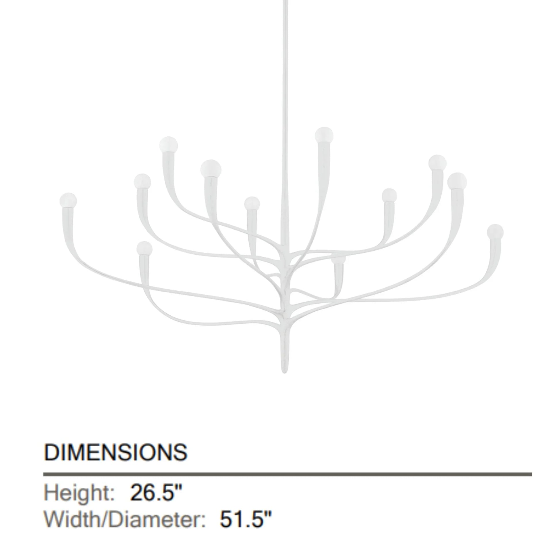 Hudson Valley Lighting - Labra 52" 12-Light Chandelier, White Plaster Finish | Bees Lighting