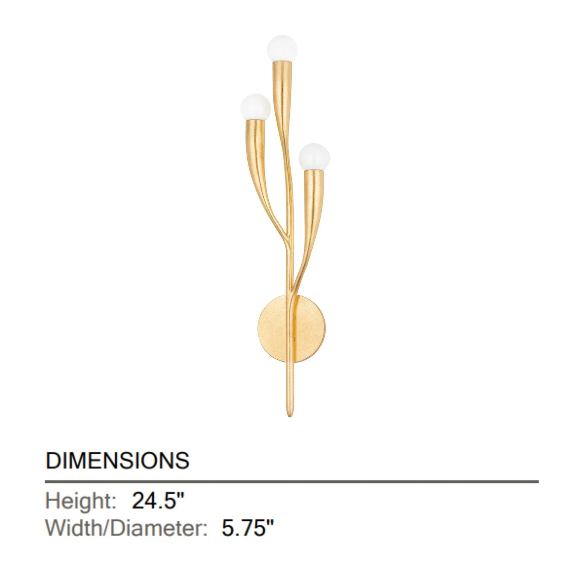 Hudson Valley Lighting - Labra 25" 3-Light Wall Sconce, Vintage Gold Leaf Finish | Bees Lighting