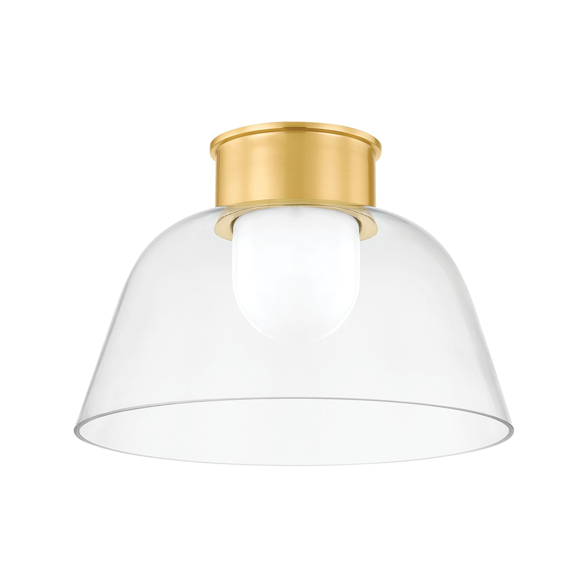 Lakeside 14" Flush Mount, Aged Brass Finish